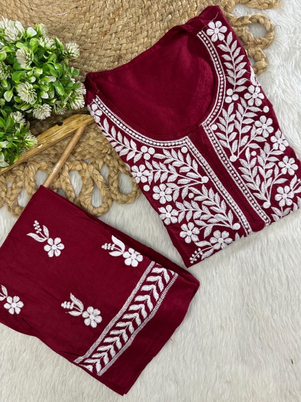 Lucknowi Computer Rayon 2pc Set