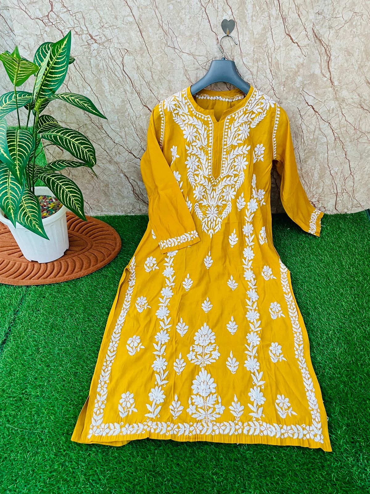 Handembroided Cotton Silk Non-Transparent Kurtis
