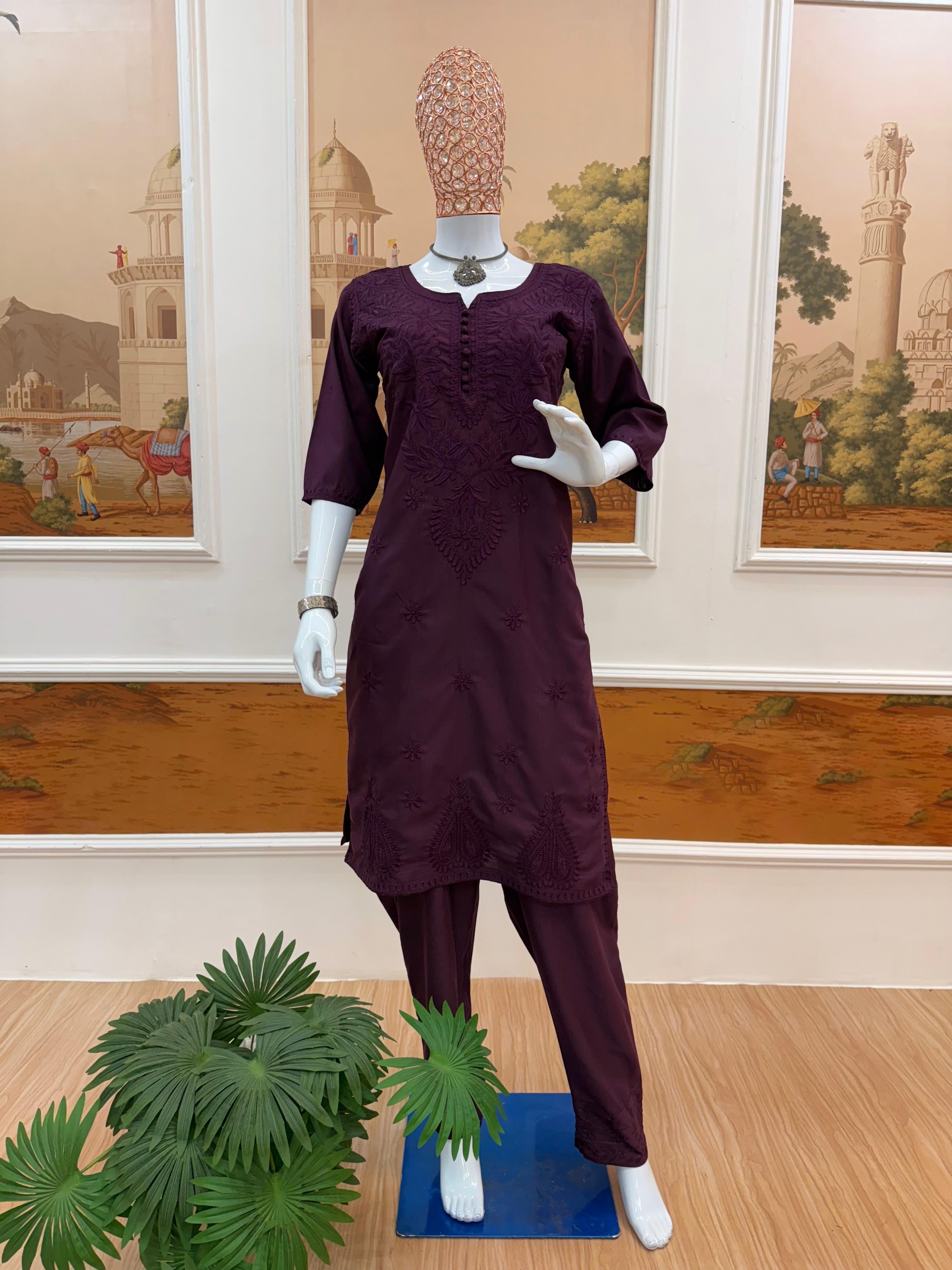 Hifazat Chikankari in Luxury Shade 2pc Pure Cotton