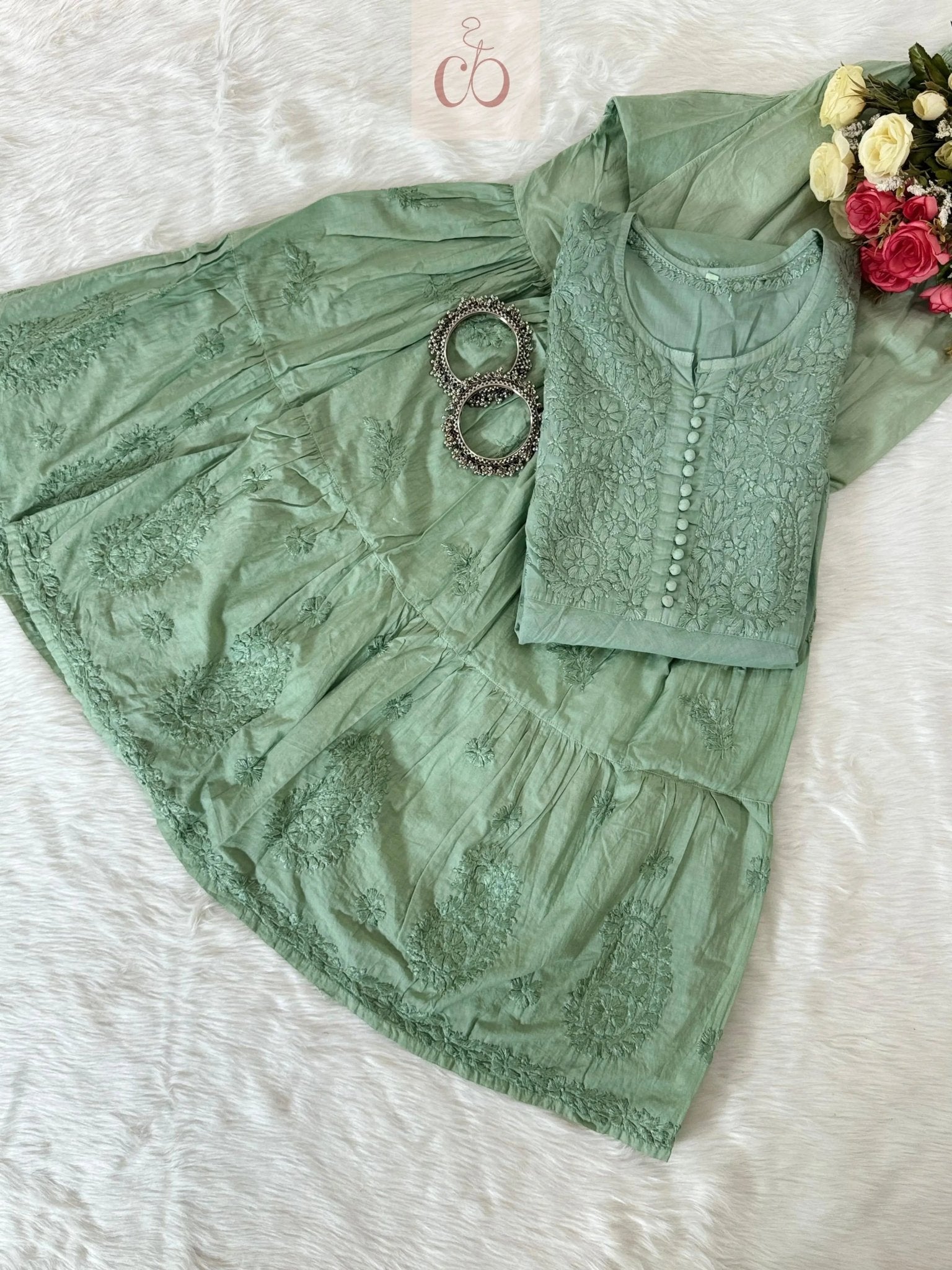 2 Layer Gharara Combo Mul Mul - chikankariofficial