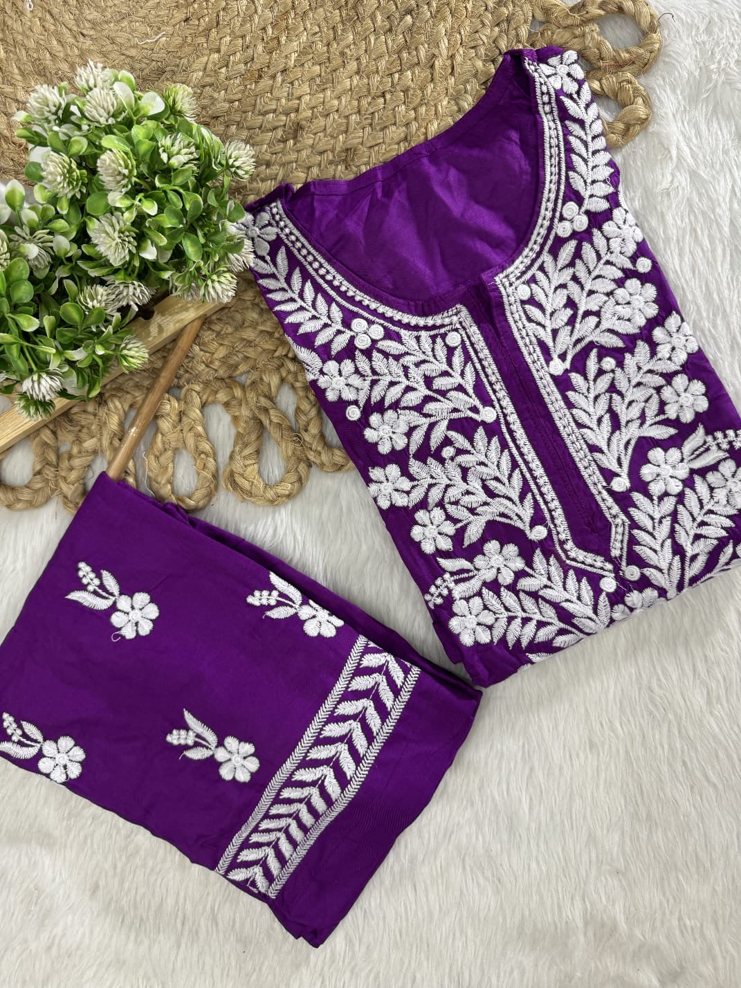 Lucknowi Computer Rayon 2pc Set
