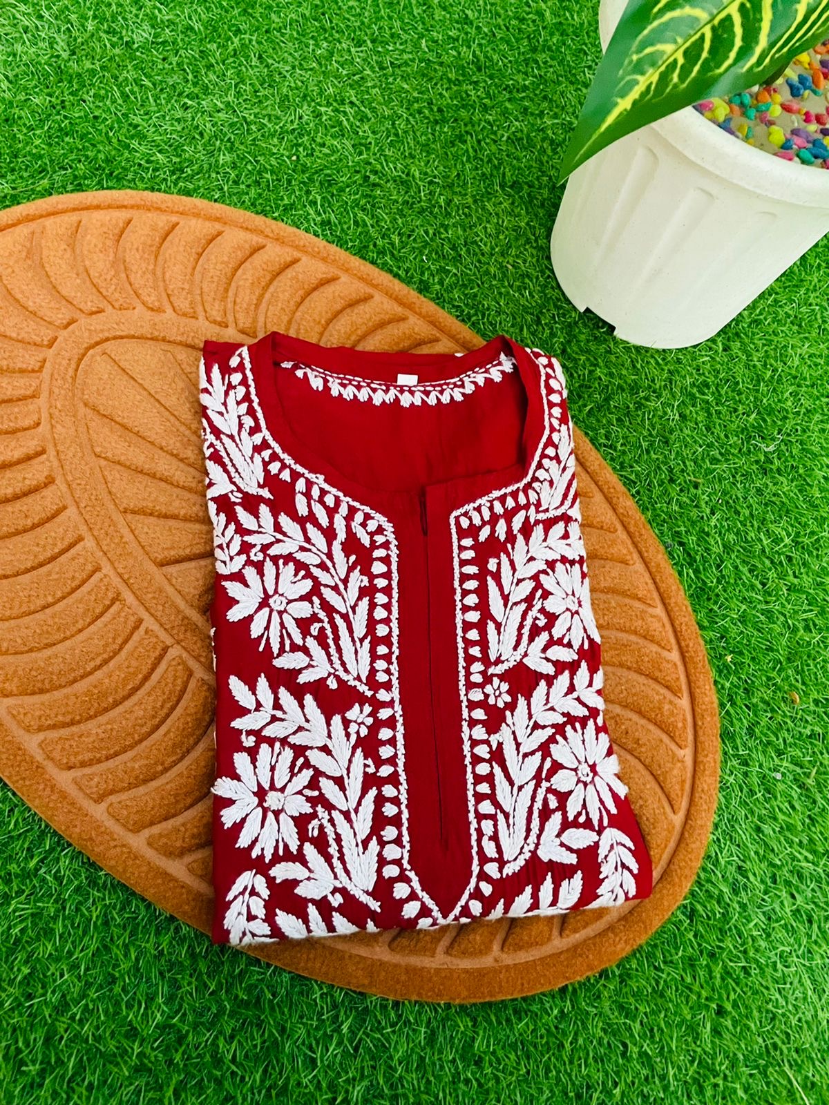 Handembroided Cotton Silk Non-Transparent Kurtis