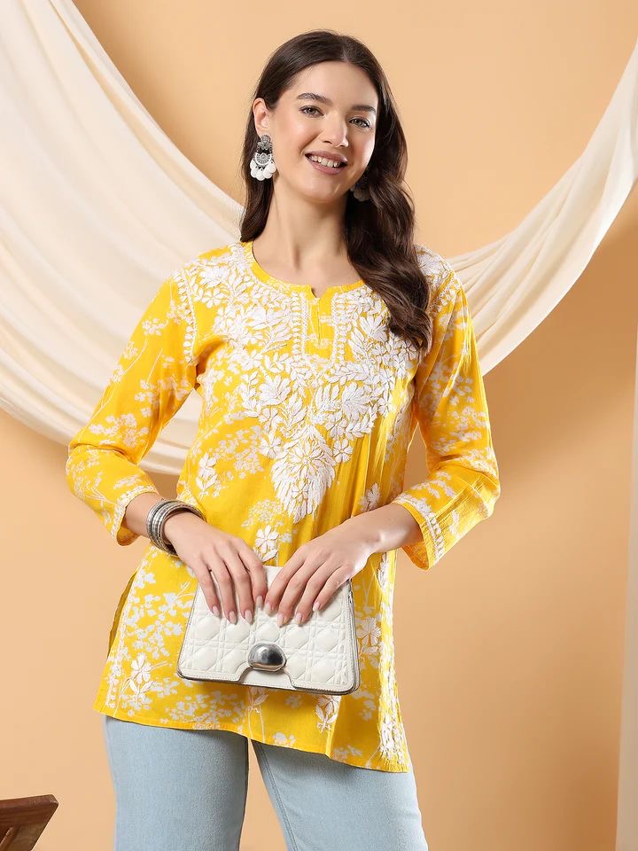 Mul mul short Top for College / Office / Daily Wear