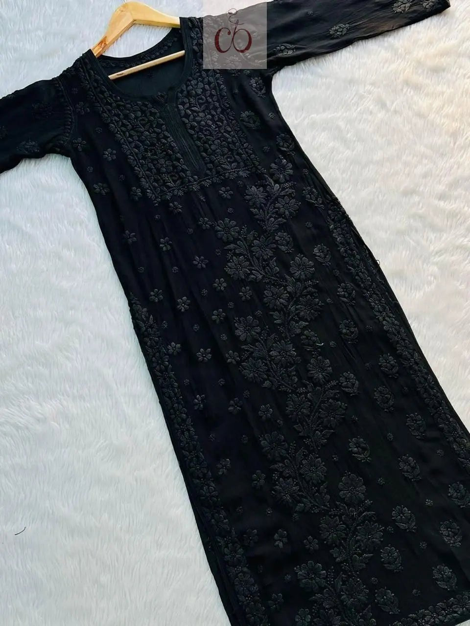 3D Luxe Viscose Kurta - chikankariofficial