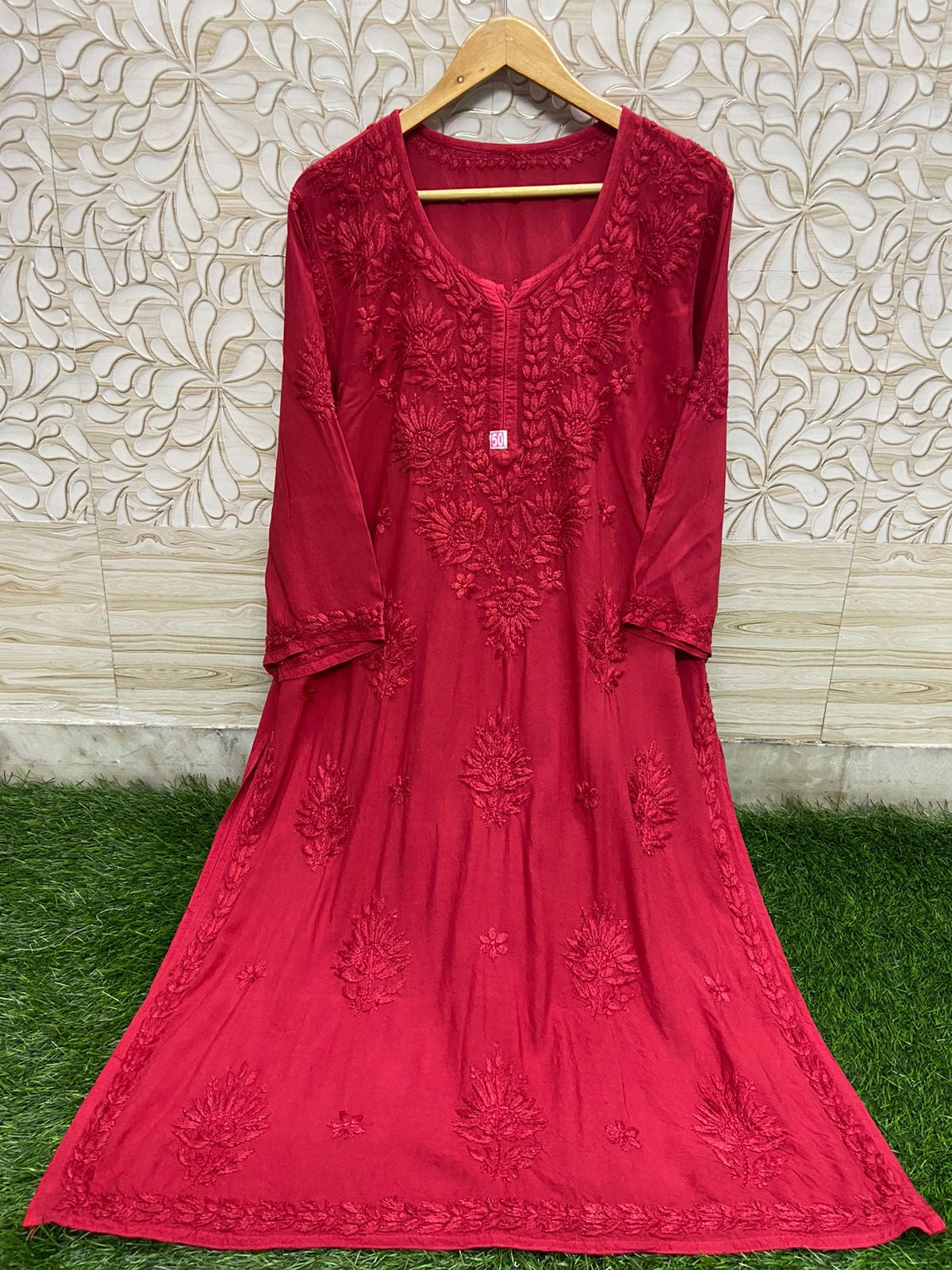 Plus Size Heavy work Soft Silky Rayon kurta