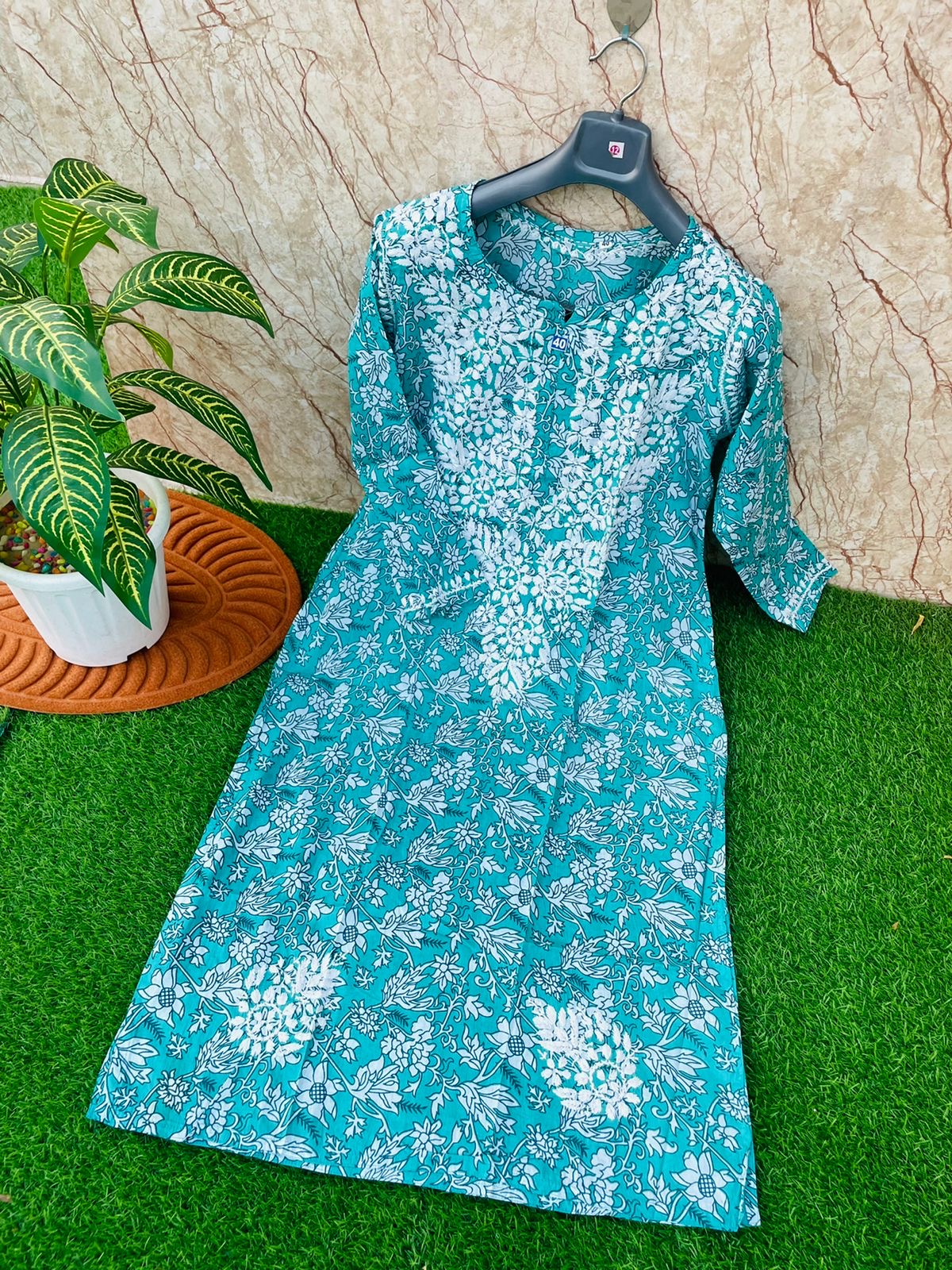 Mul Cotton handwork kurta