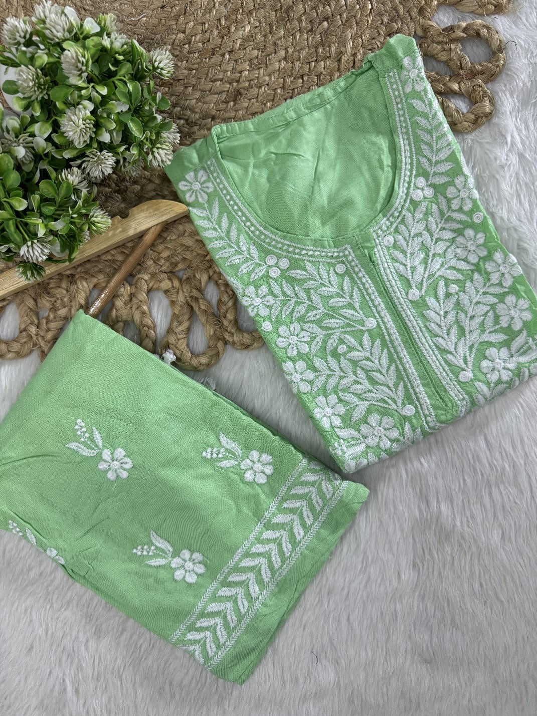 Lucknowi Computer Rayon 2pc Set