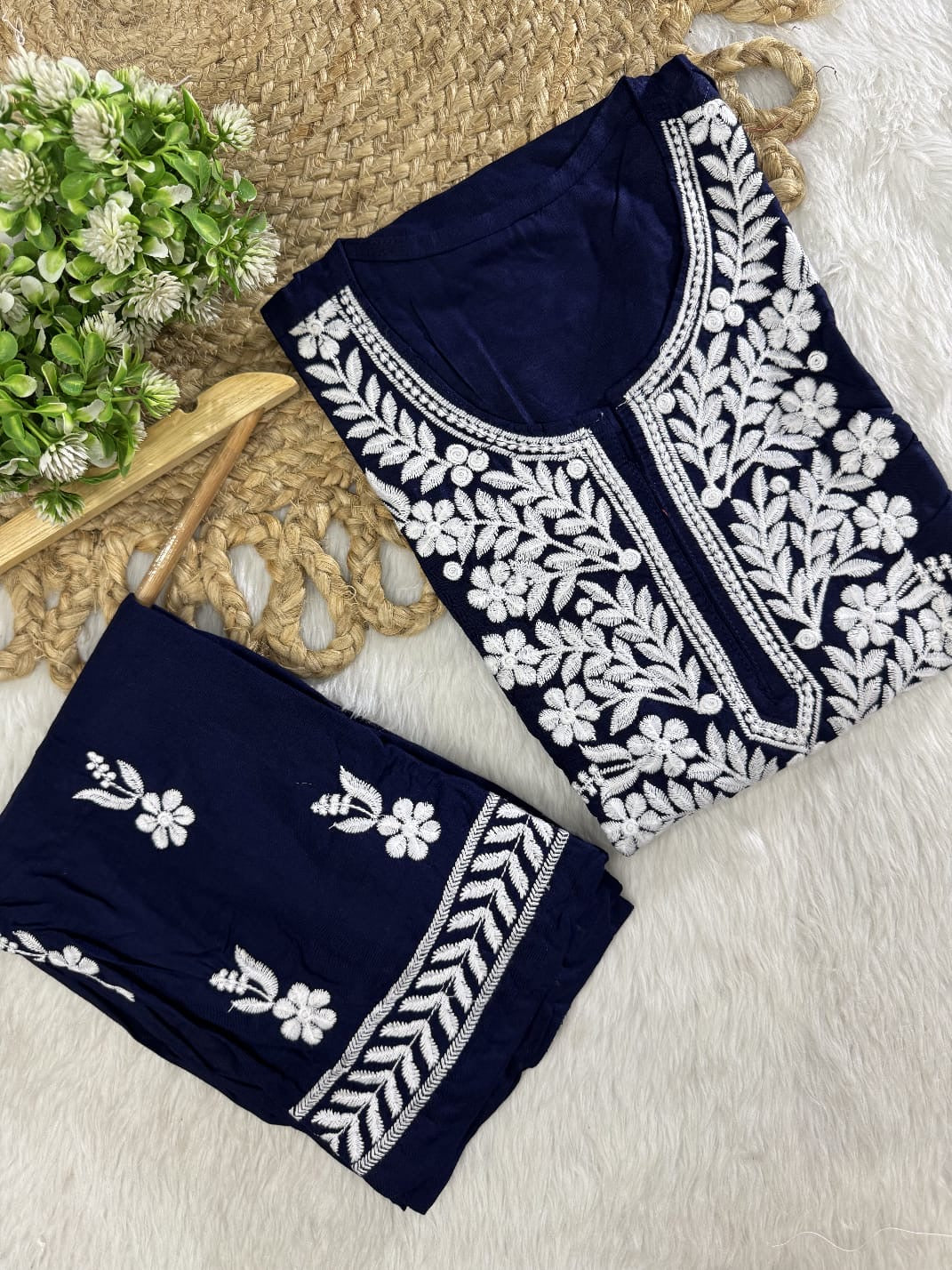 Lucknowi Computer Rayon 2pc Set