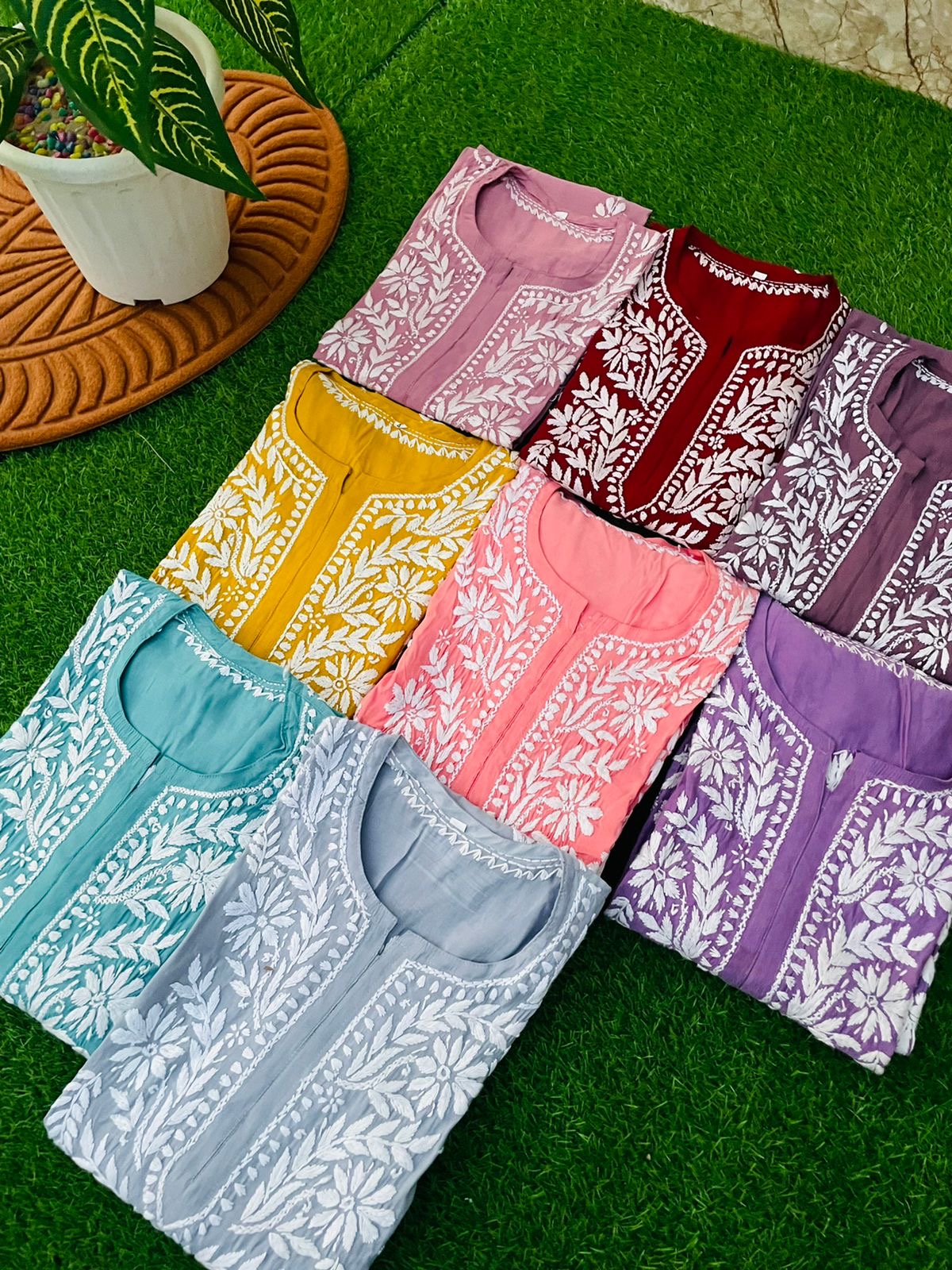Handembroided Cotton Silk Non-Transparent Kurtis