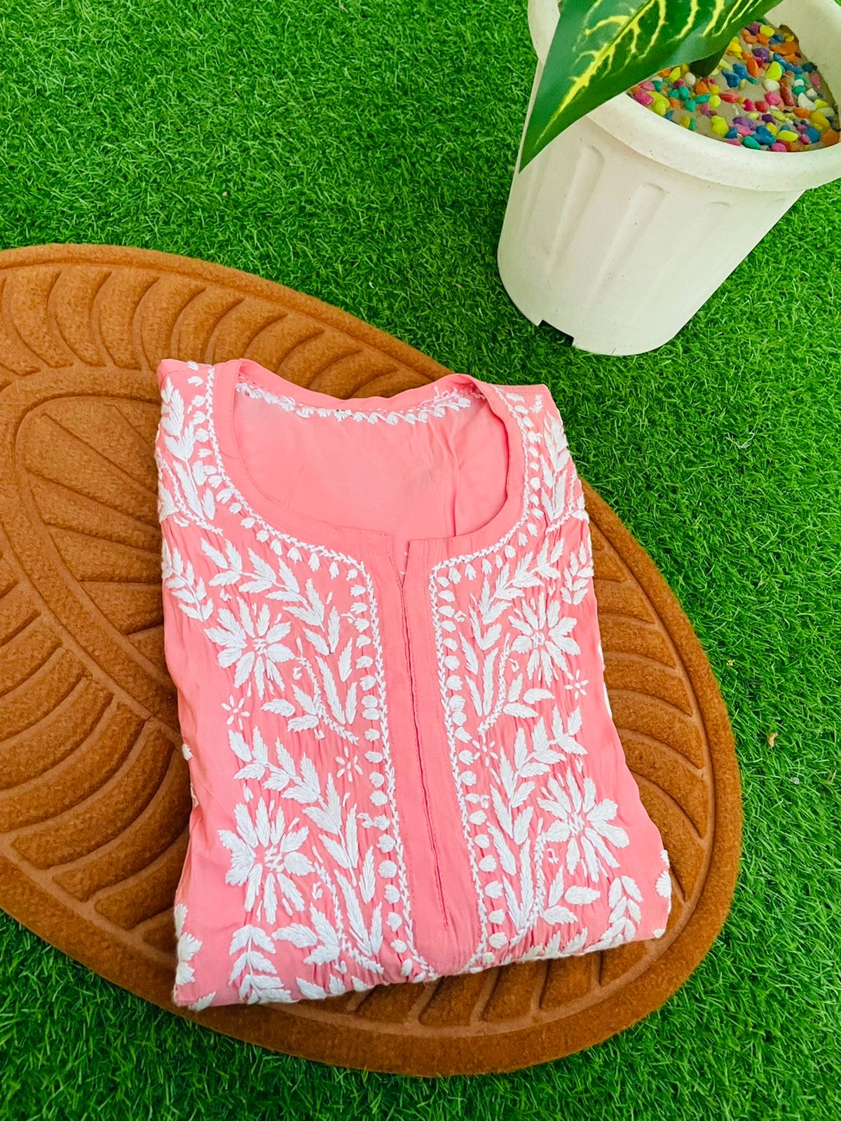 Handembroided Cotton Silk Non-Transparent Kurtis