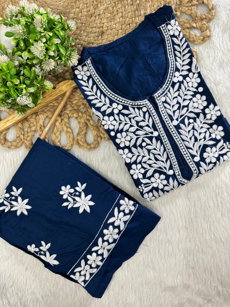 Lucknowi Computer Rayon 2pc Set
