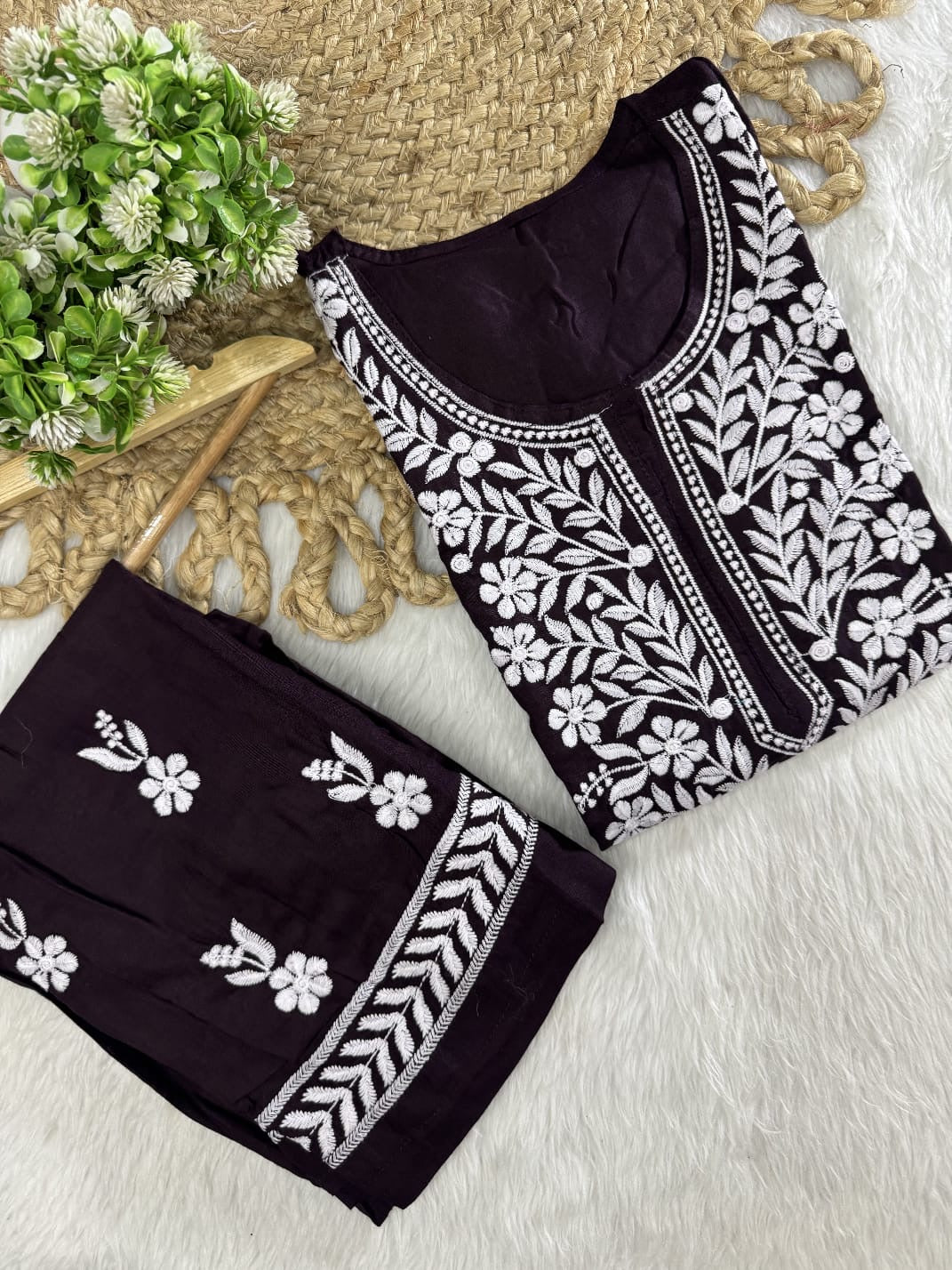 Lucknowi Computer Rayon 2pc Set