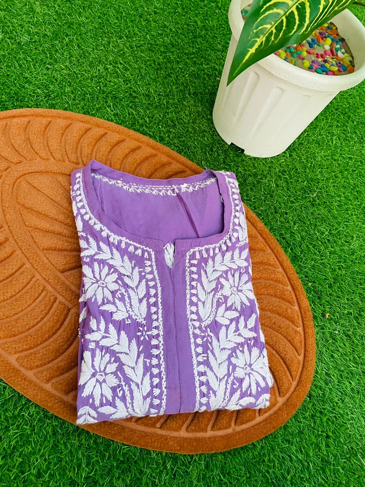 Handembroided Cotton Silk Non-Transparent Kurtis