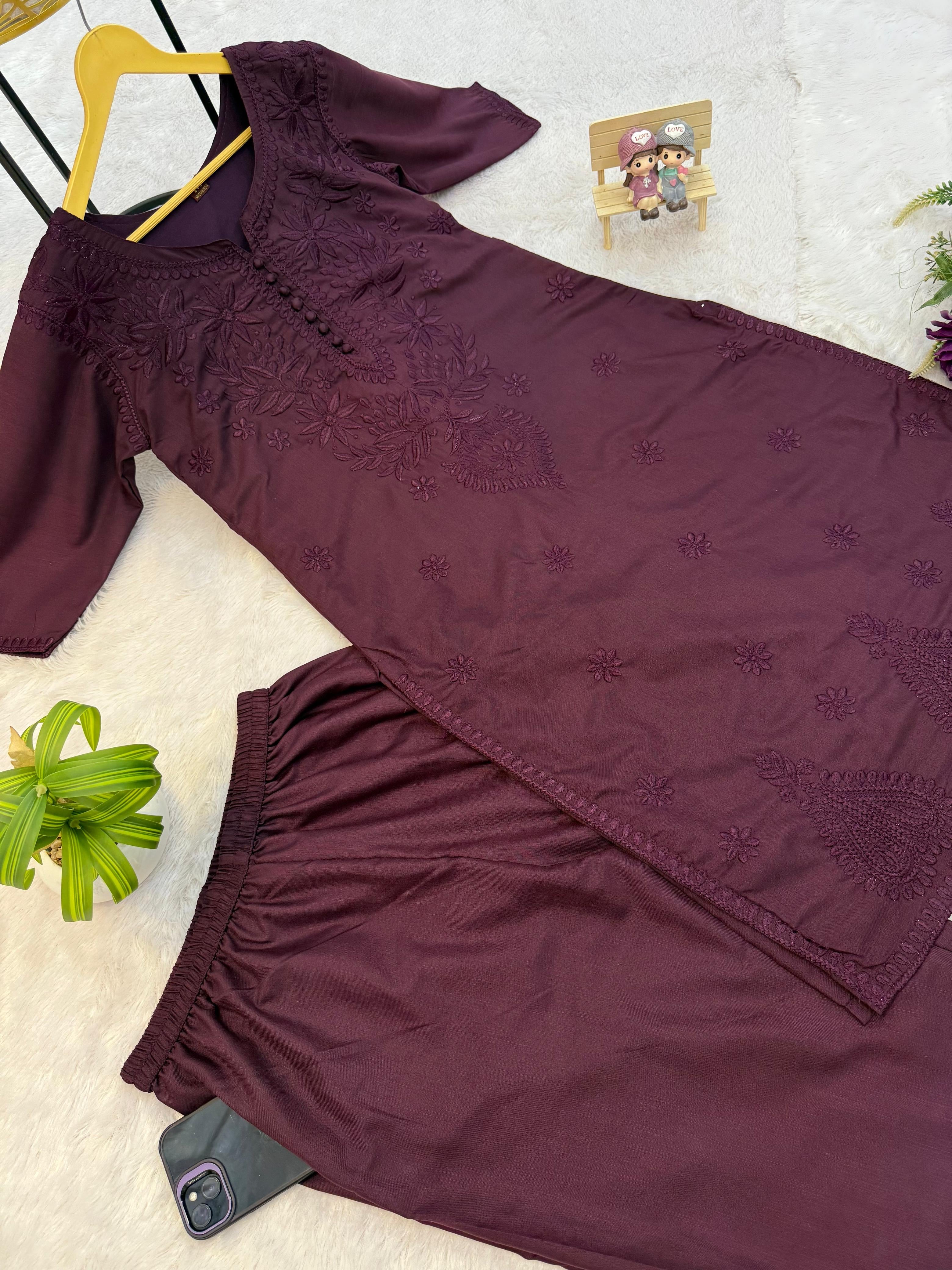 Hifazat Chikankari in Luxury Shade 2pc Pure Cotton