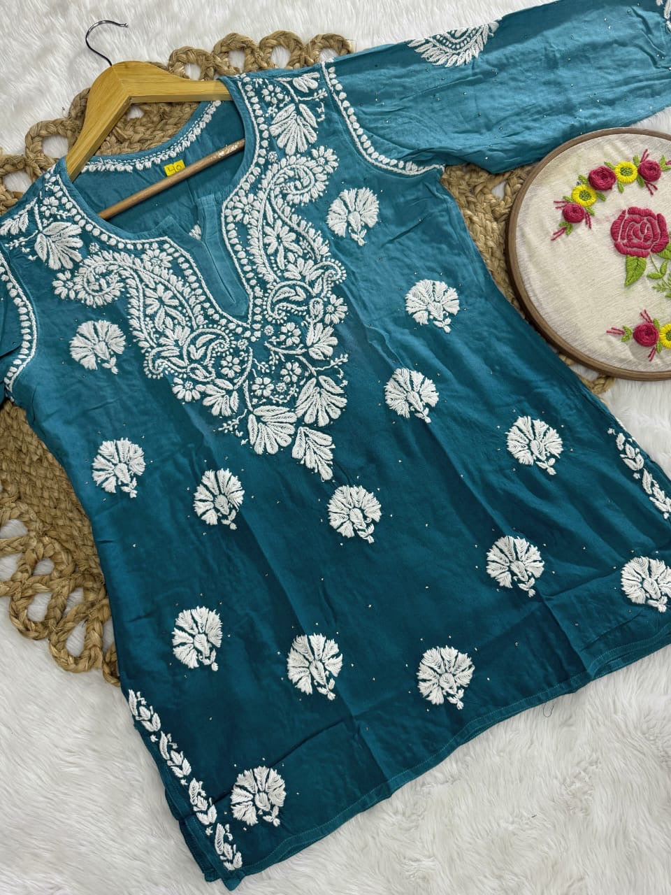 Dual Shade Rayon Muqaish Short Kurta