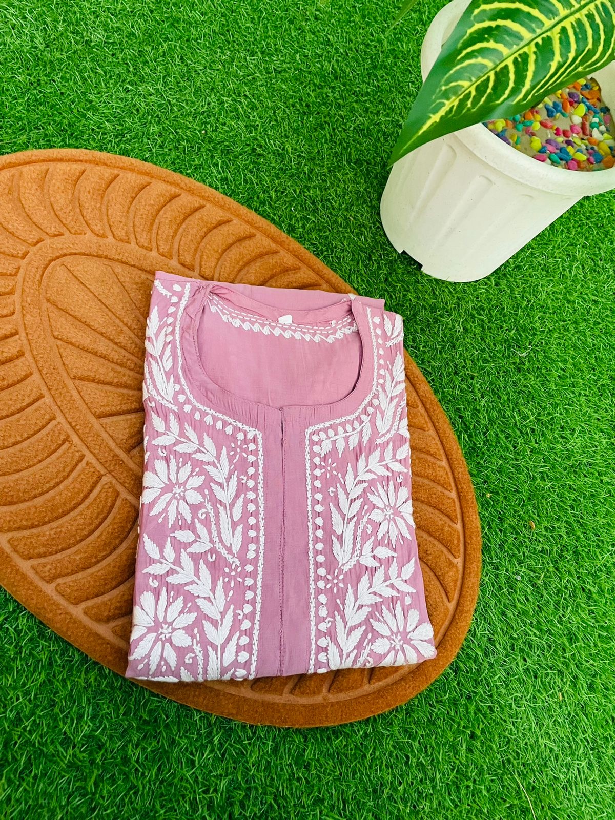 Handembroided Cotton Silk Non-Transparent Kurtis