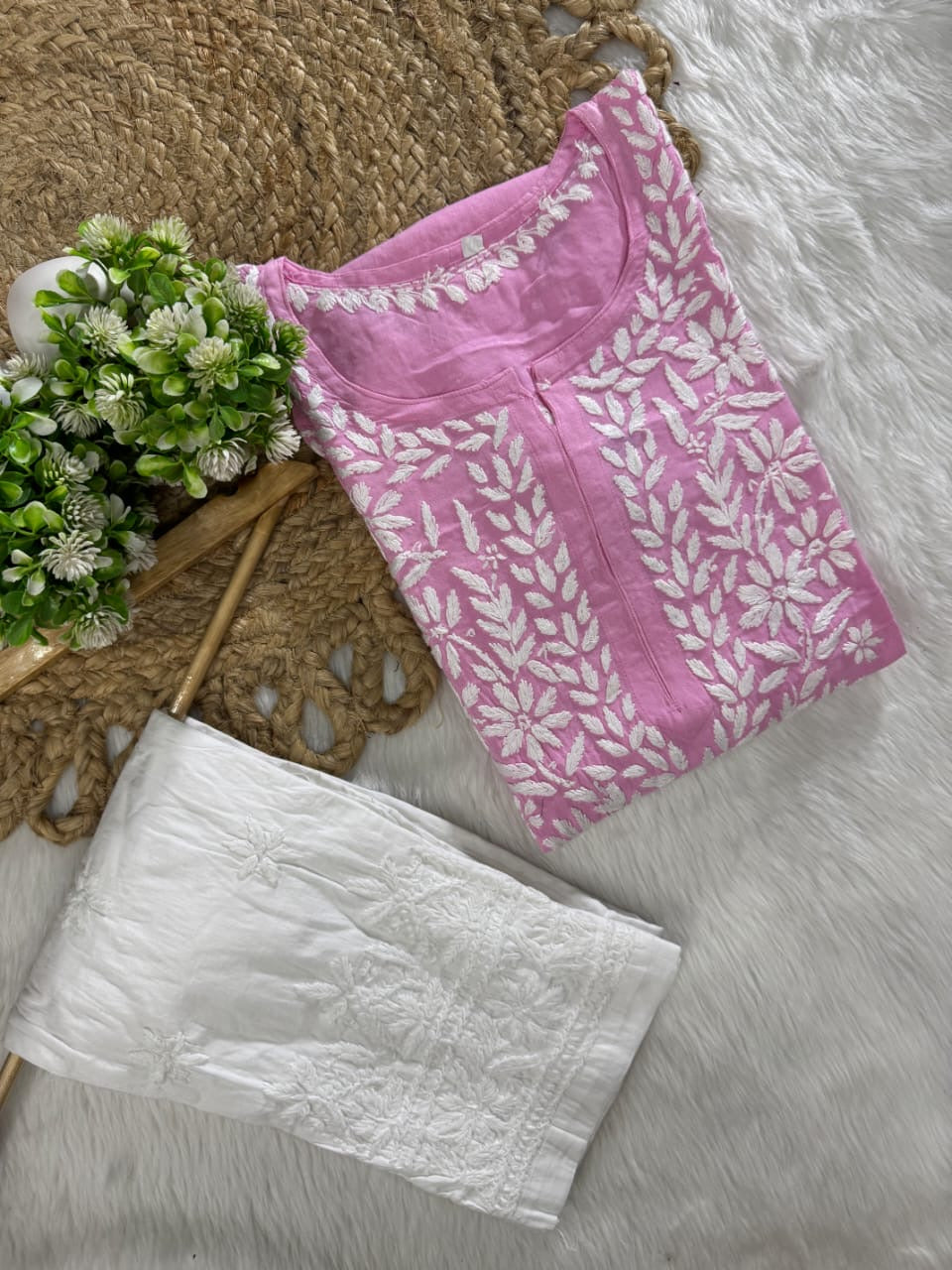 Rayon Long Chikan Kurtas