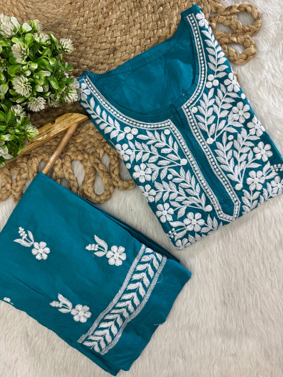 Lucknowi Computer Rayon 2pc Set