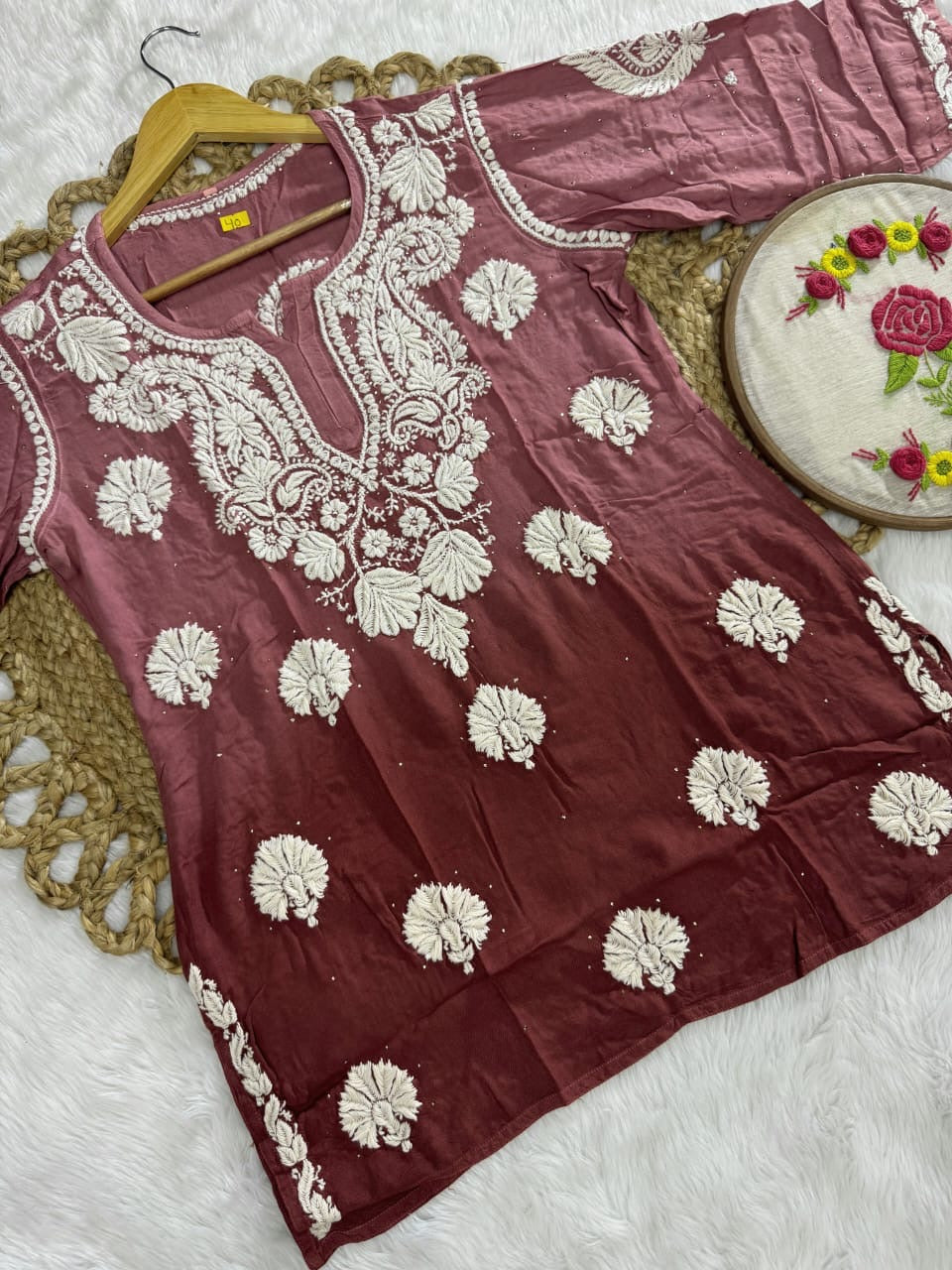 Dual Shade Rayon Muqaish Short Kurta
