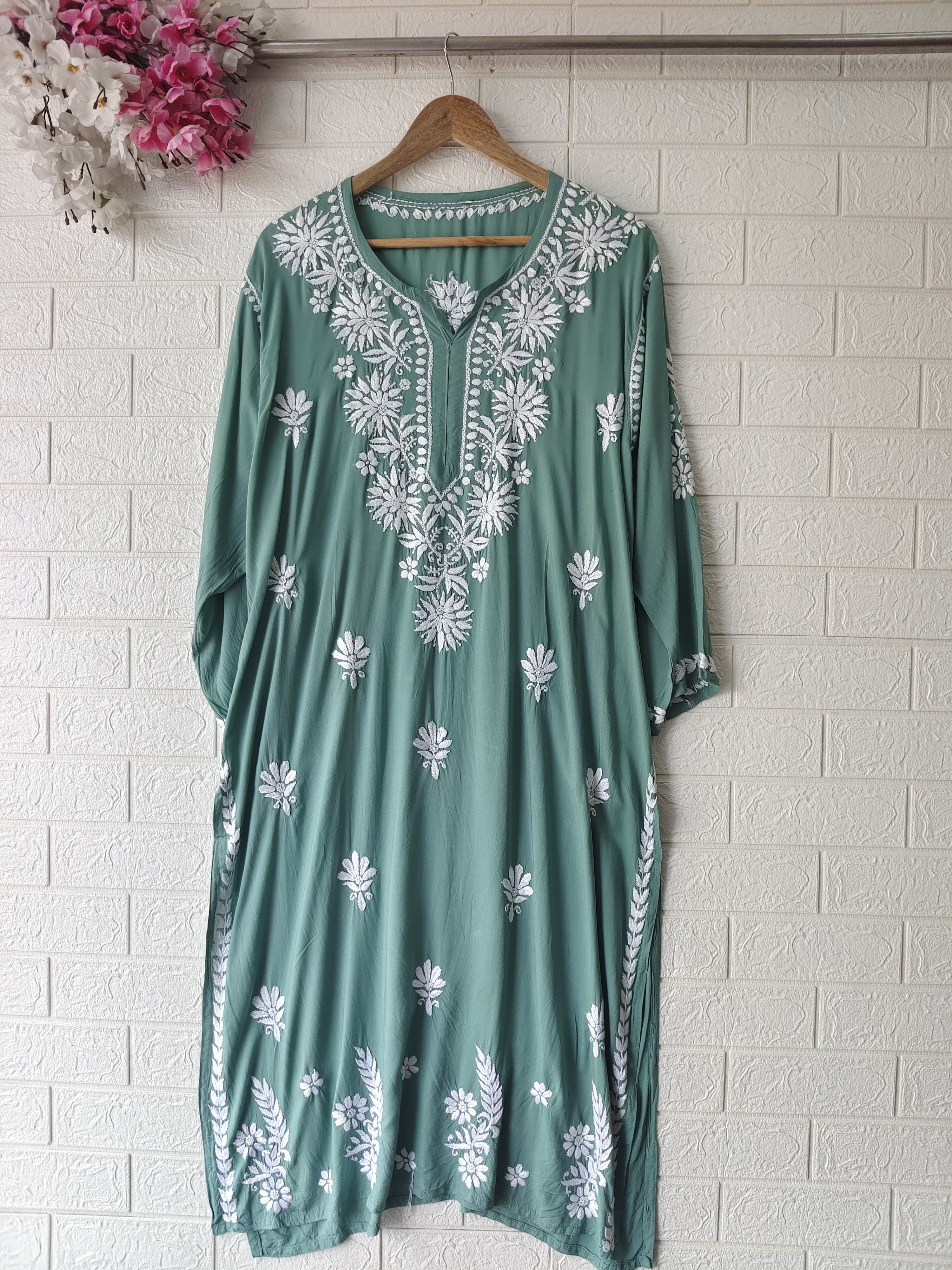 Premium Modal Cotton Chika. Embroidery kurta