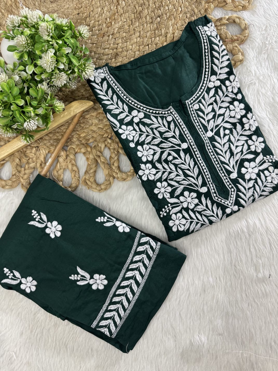 Lucknowi Computer Rayon 2pc Set