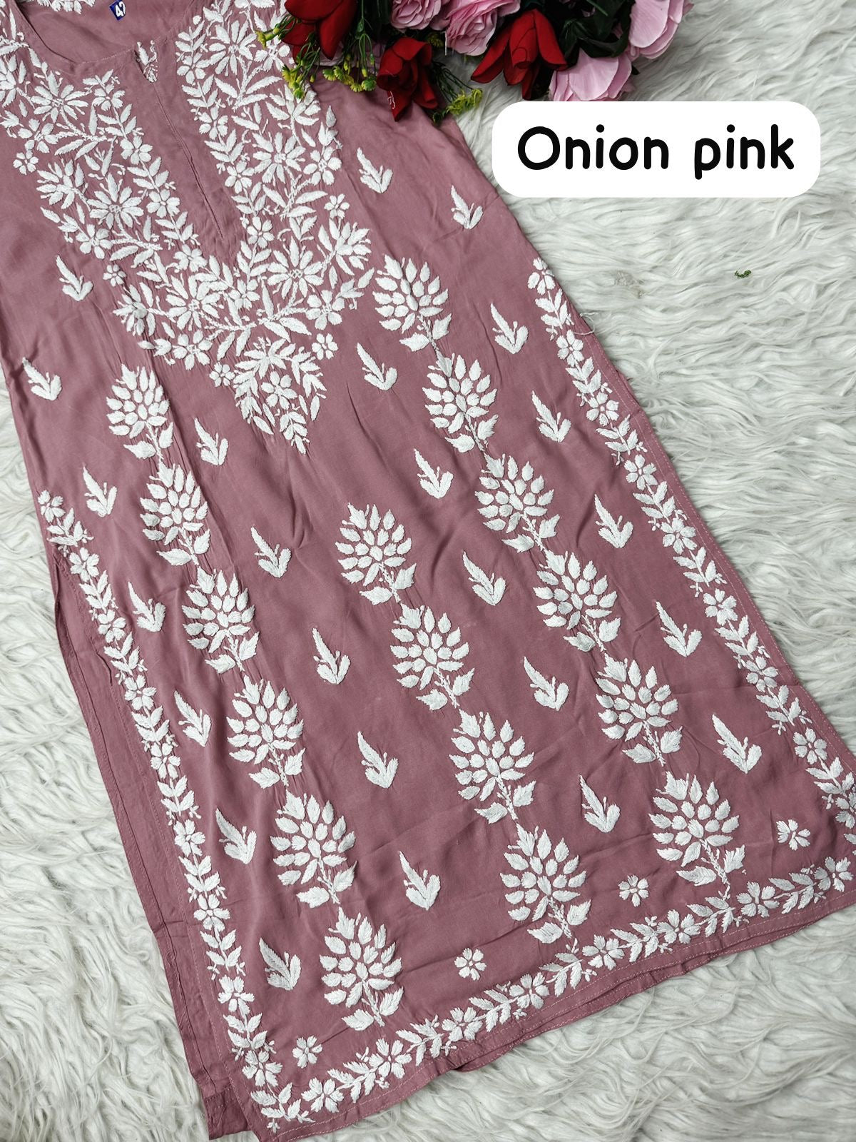 Heavy hand embroidery Modal Cotton Kurta