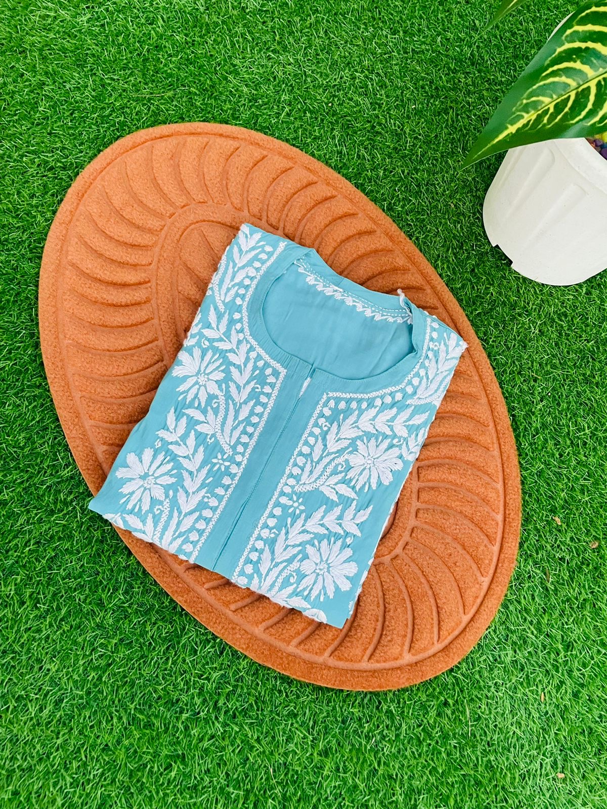 Handembroided Cotton Silk Non-Transparent Kurtis