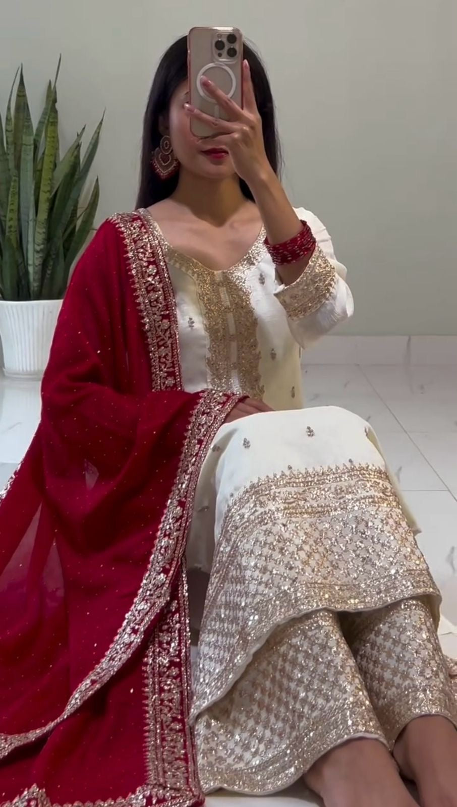 Chinnon Heavy embroidered Festive Set