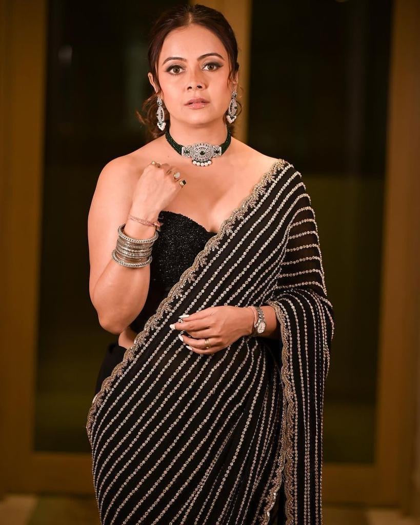 Debolina Edition Black Classic Saree