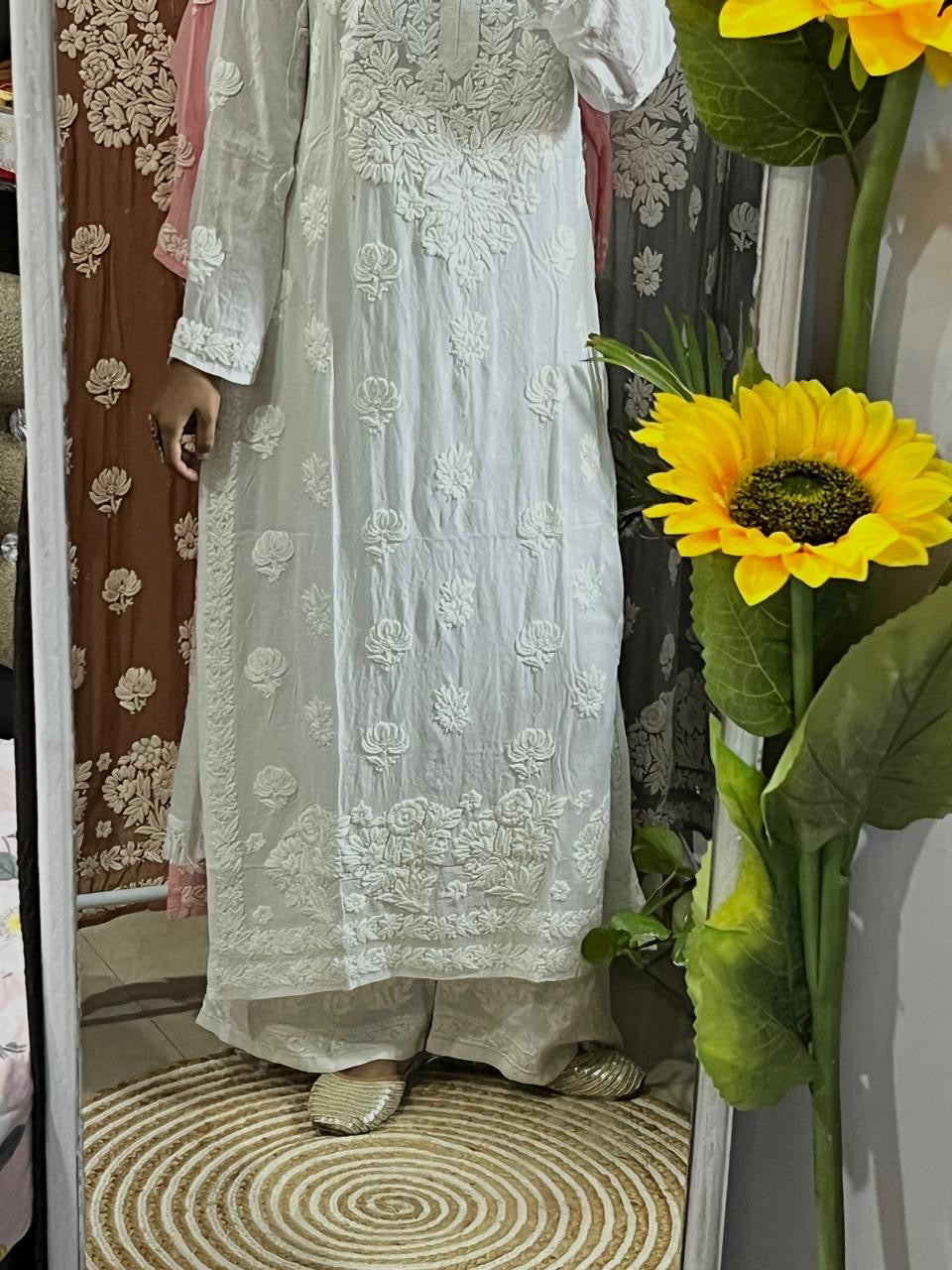 Viscose 3d Work Detailed Worked Kurta Only