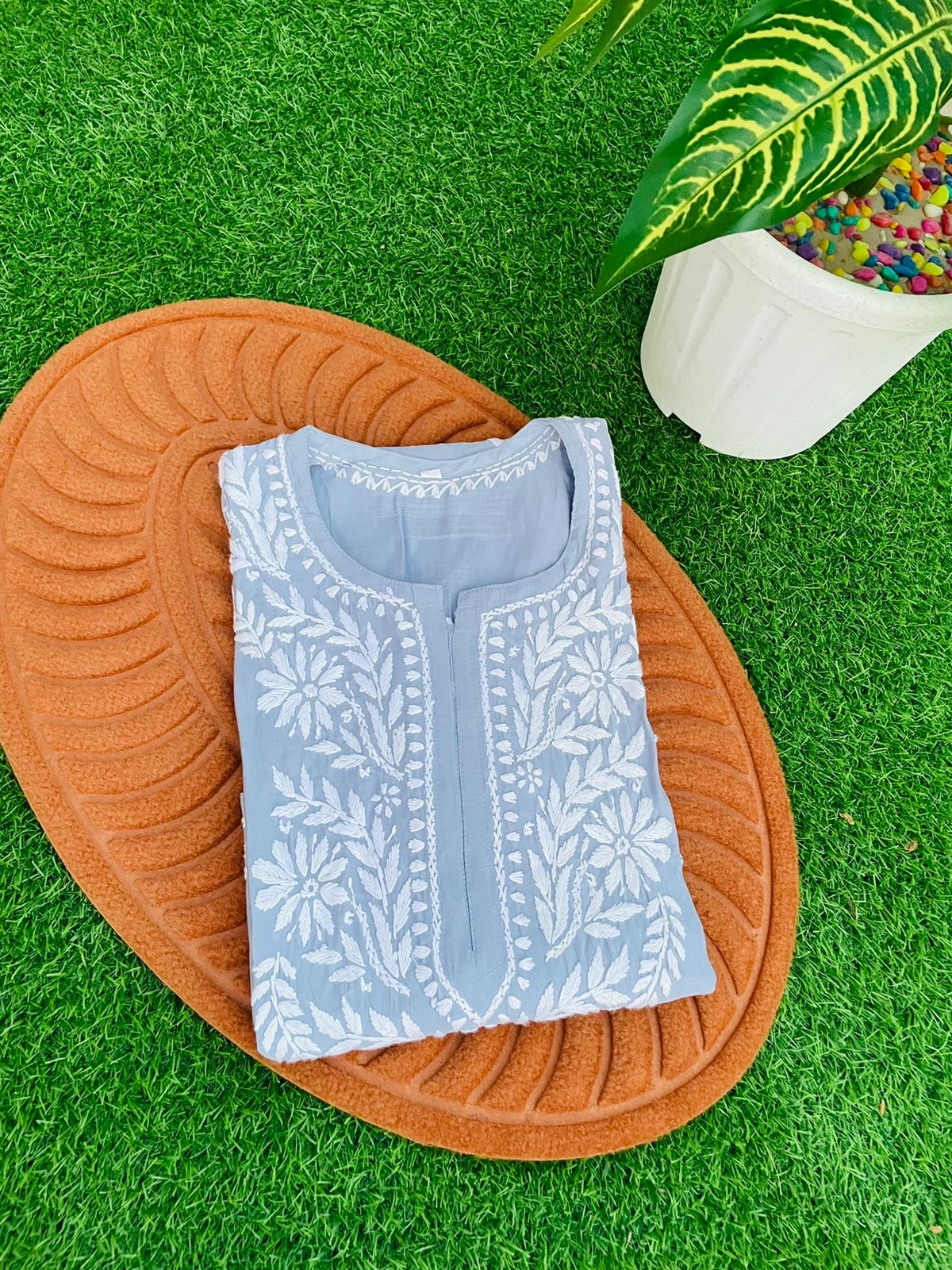 Handembroided Cotton Silk Non-Transparent Kurtis