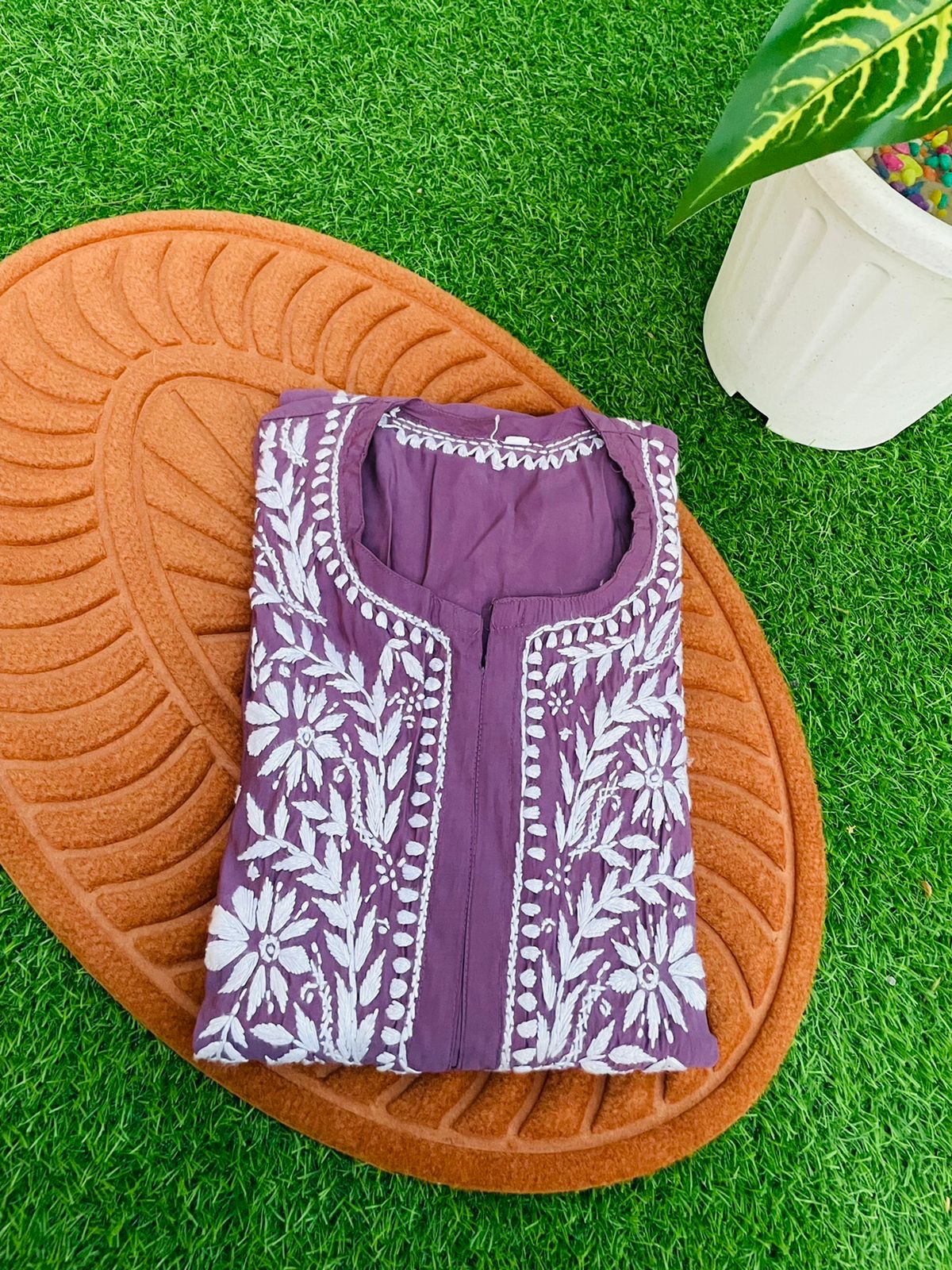 Handembroided Cotton Silk Non-Transparent Kurtis