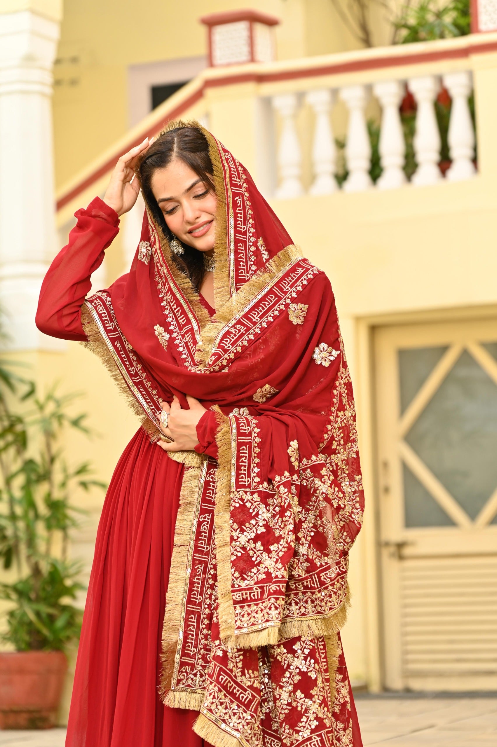 Faux Blooming with Embroidery Zari Sequins-work