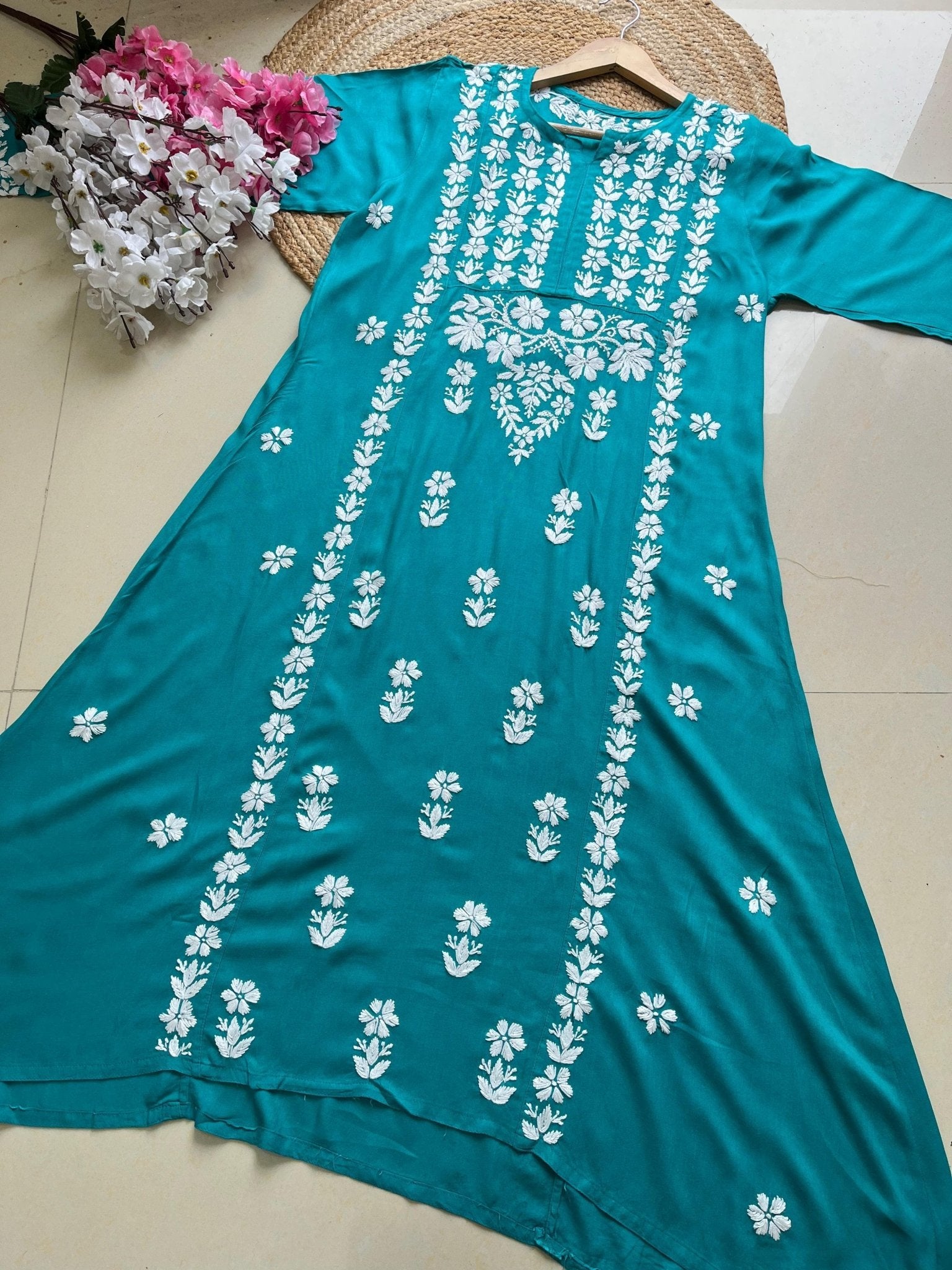 A line Rayon Elegant Gown - chikankariofficial