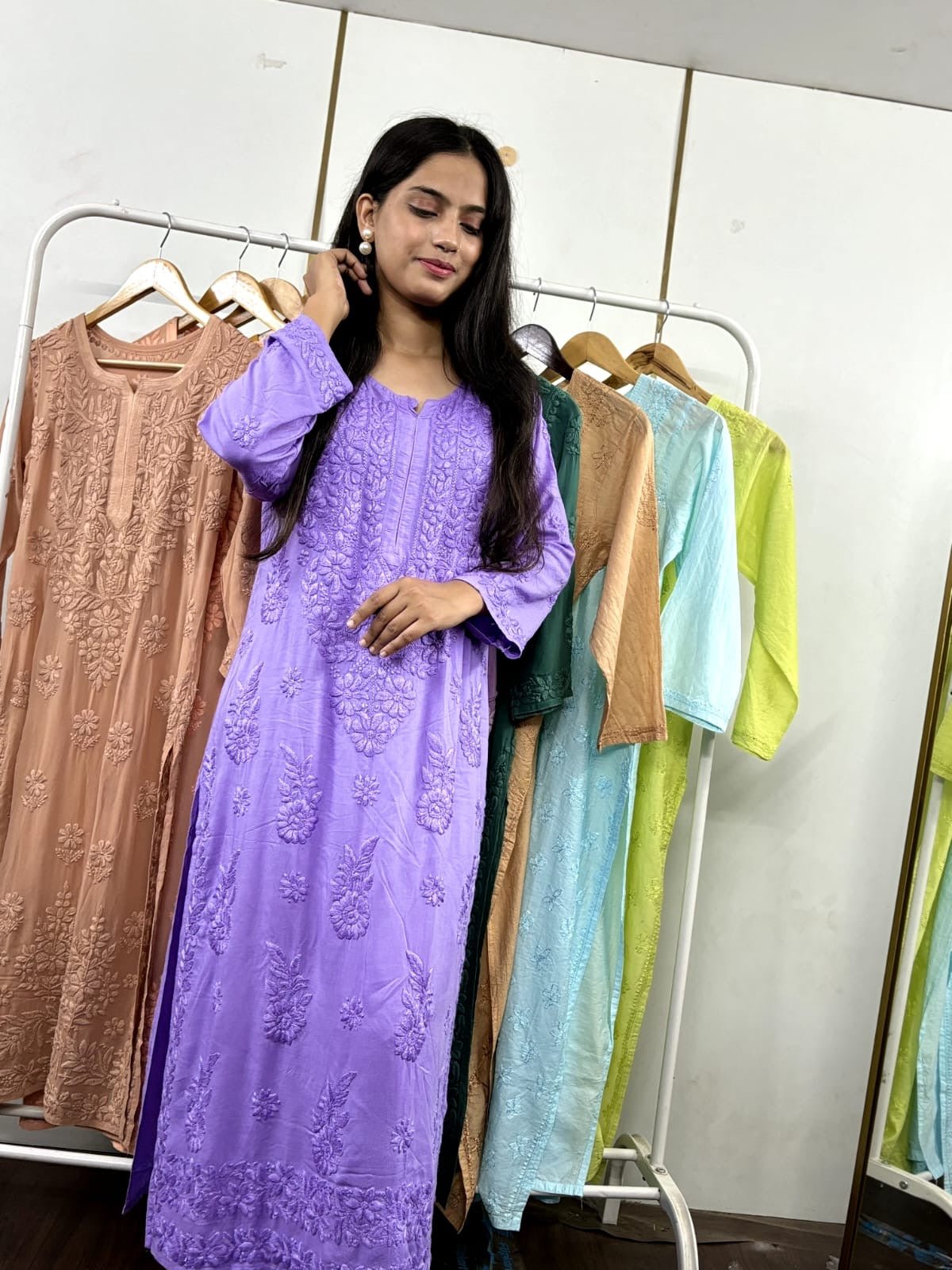 All new Modal Dyed Set - chikankariofficial