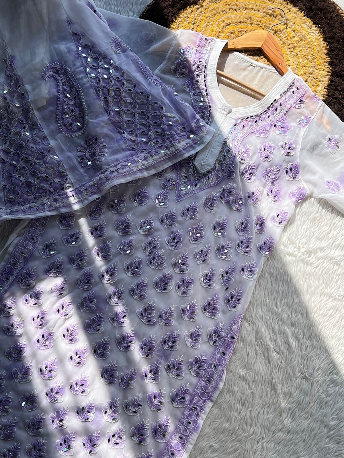 All New Spray printed Mirror 4pc Set Namrata special - chikankariofficial