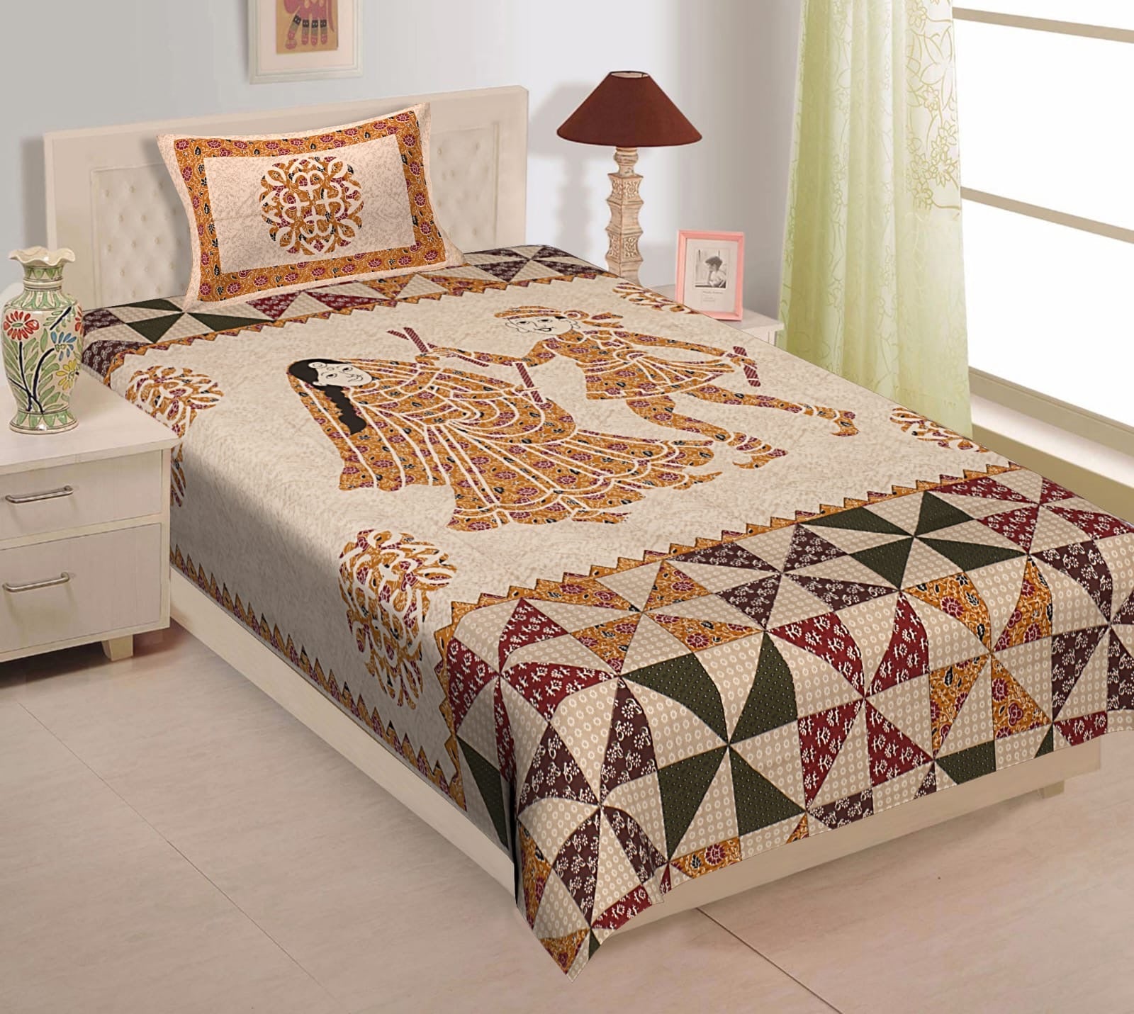 Bedsheets with 1 Free pillow Cover - chikankariofficial