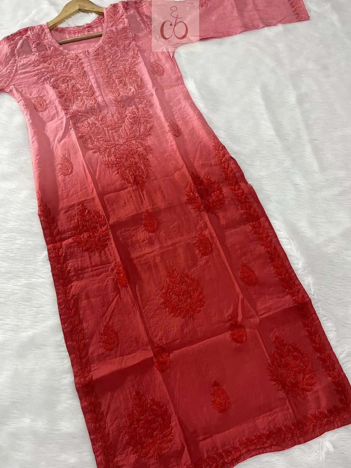 Butter Soft Chanderi Ombre edition Kurti - chikankariofficial