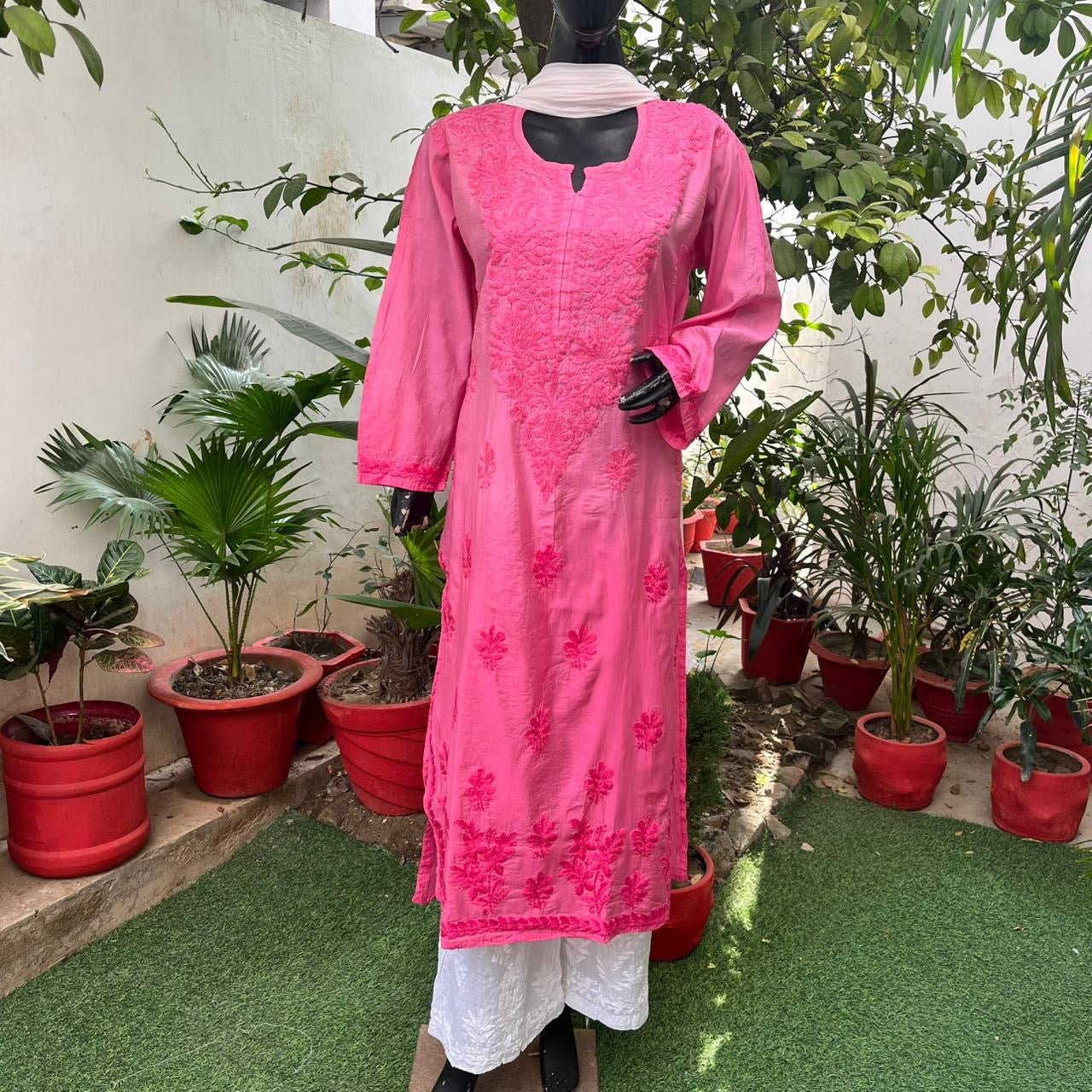 Chanderi Ombre Straight kurtis - chikankariofficial