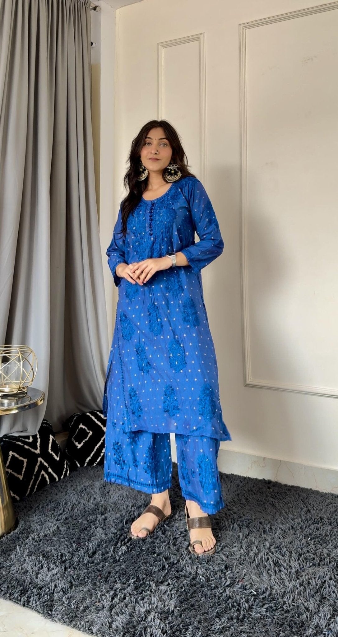 Chanderi Teeki Set ( Deepa Special) - chikankariofficial
