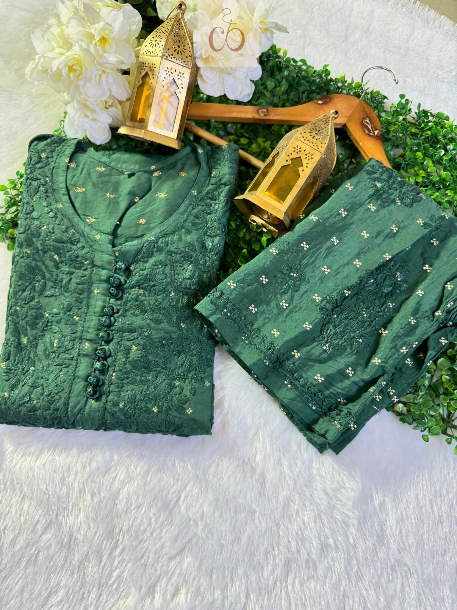 Chanderi Teeki Set ( Deepa Special) - chikankariofficial
