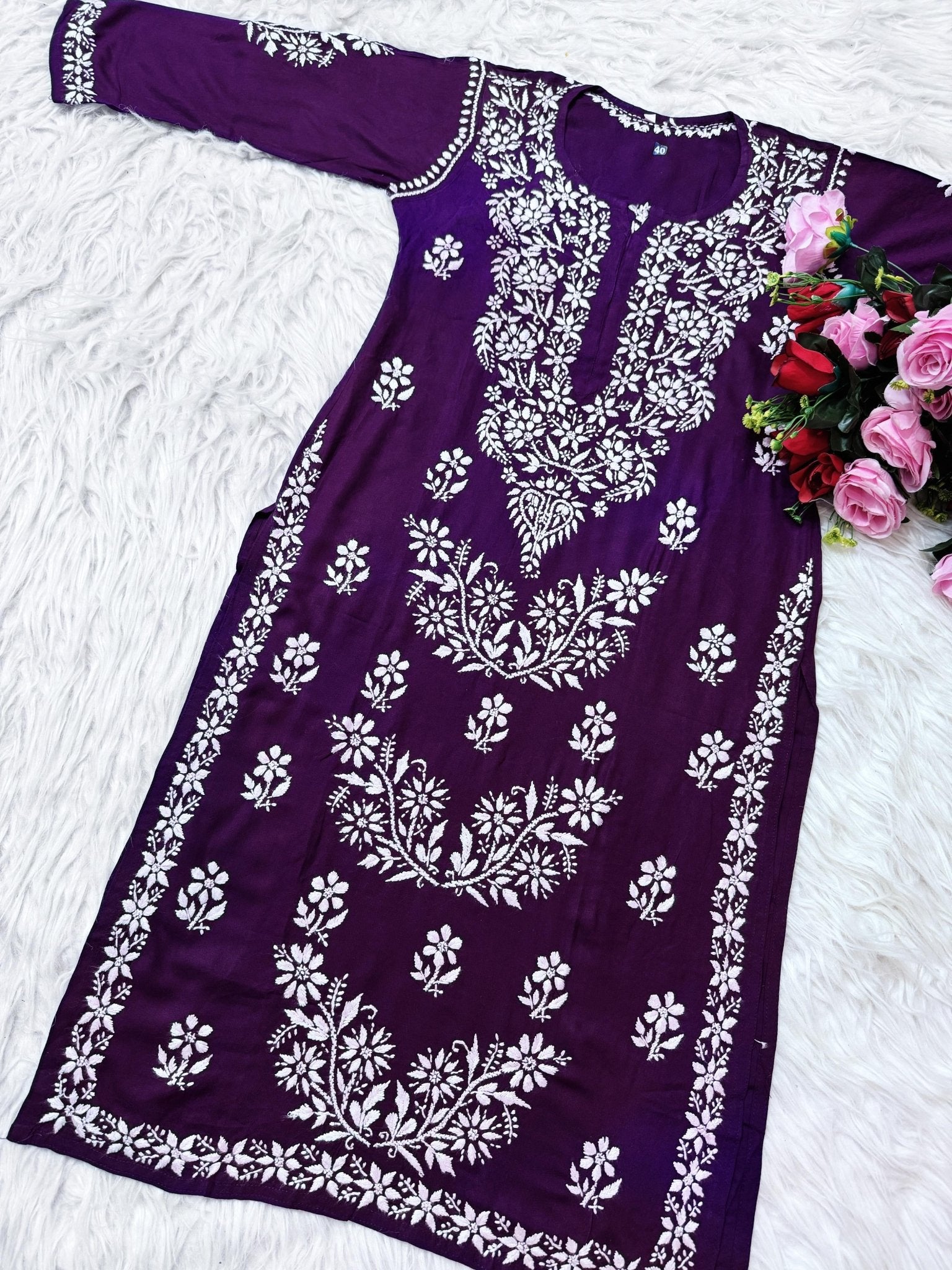 chikankariofficial Rayon Co ord with beautiful work