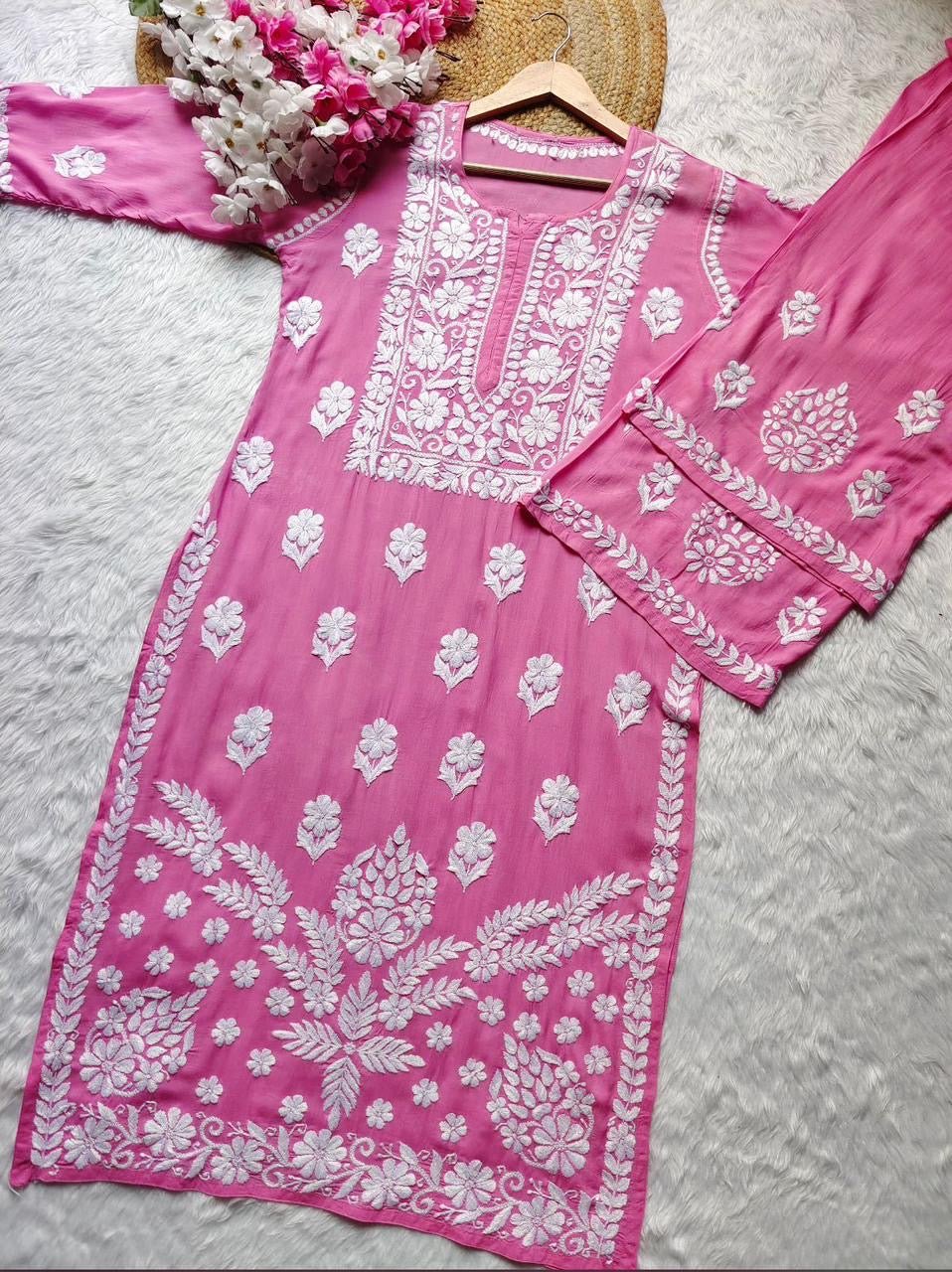 Designer Modal Kurti Plazzo Combo - chikankariofficial