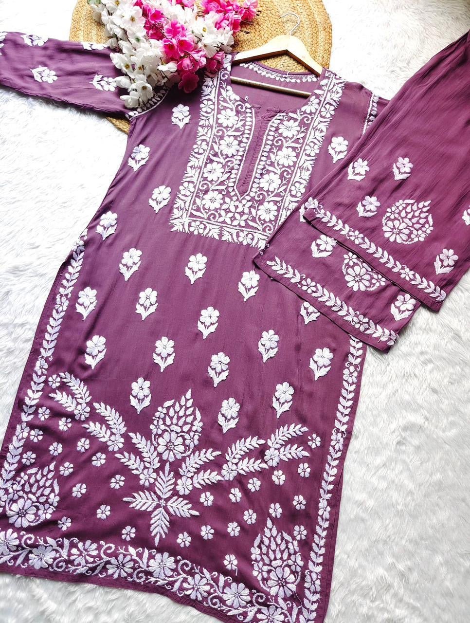 Designer Modal Kurti Plazzo Combo - chikankariofficial