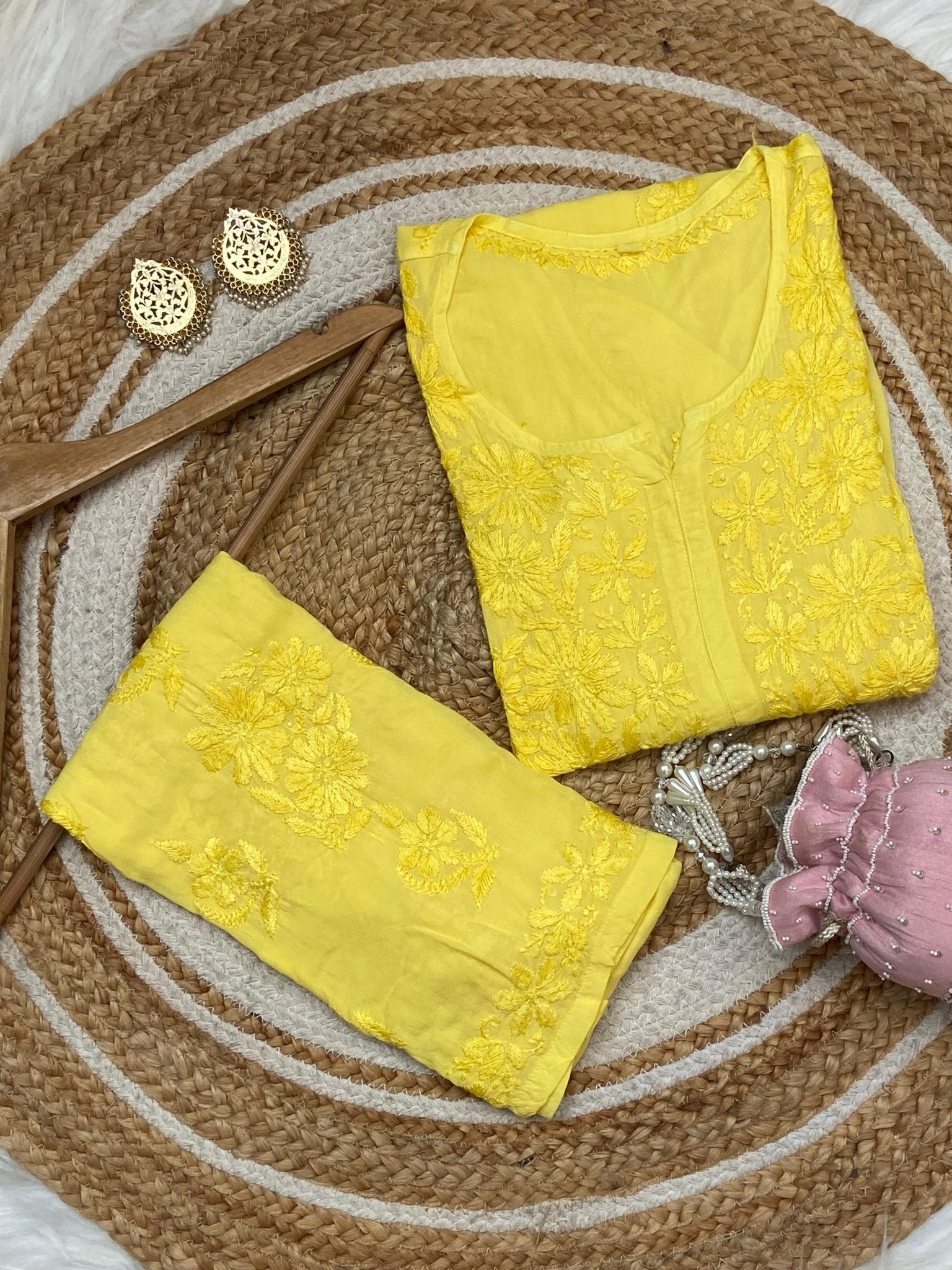 Dyeable Modal plazzo combo - finest Work - chikankariofficial