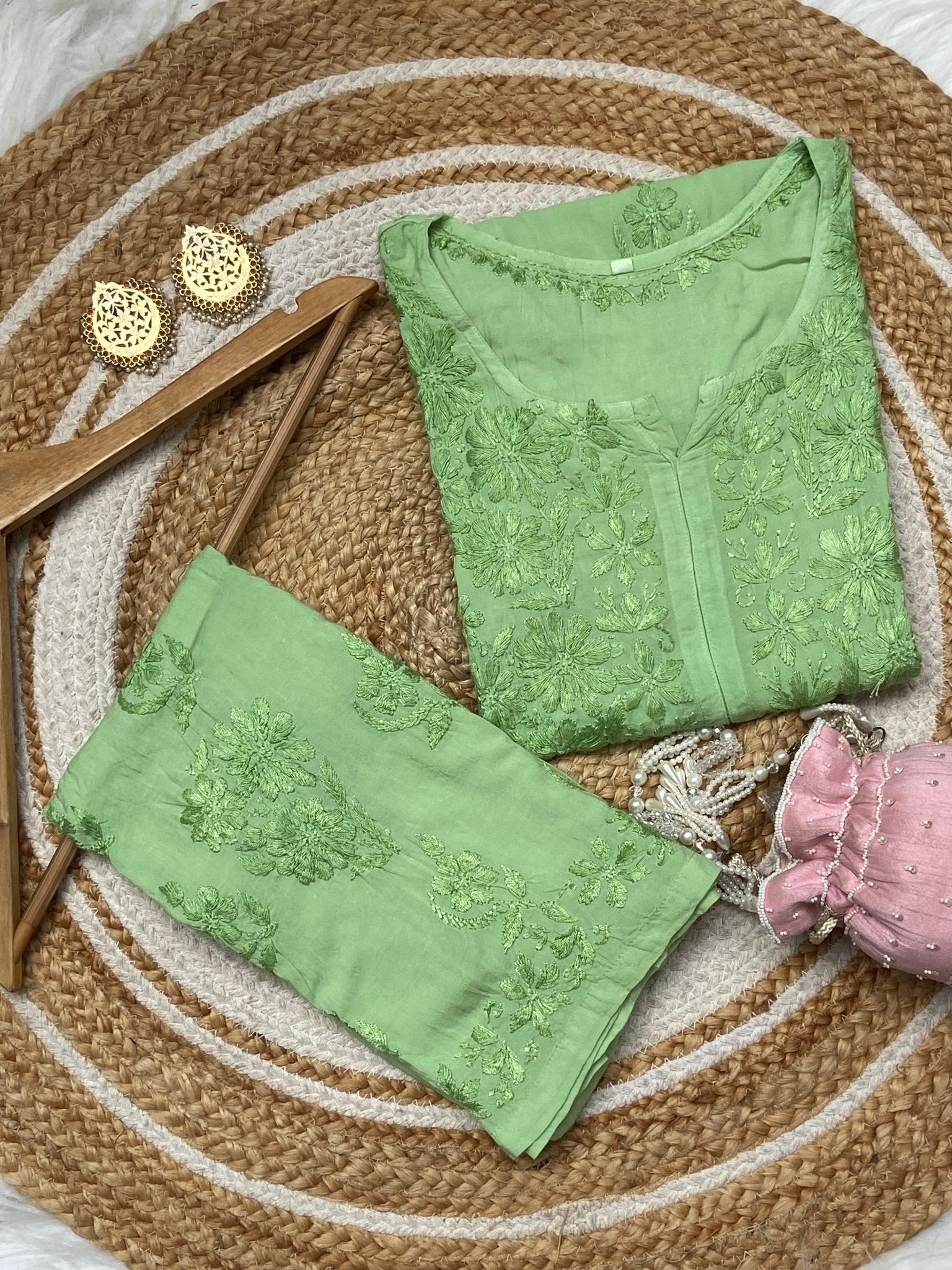 Dyeable Modal plazzo combo - finest Work - chikankariofficial