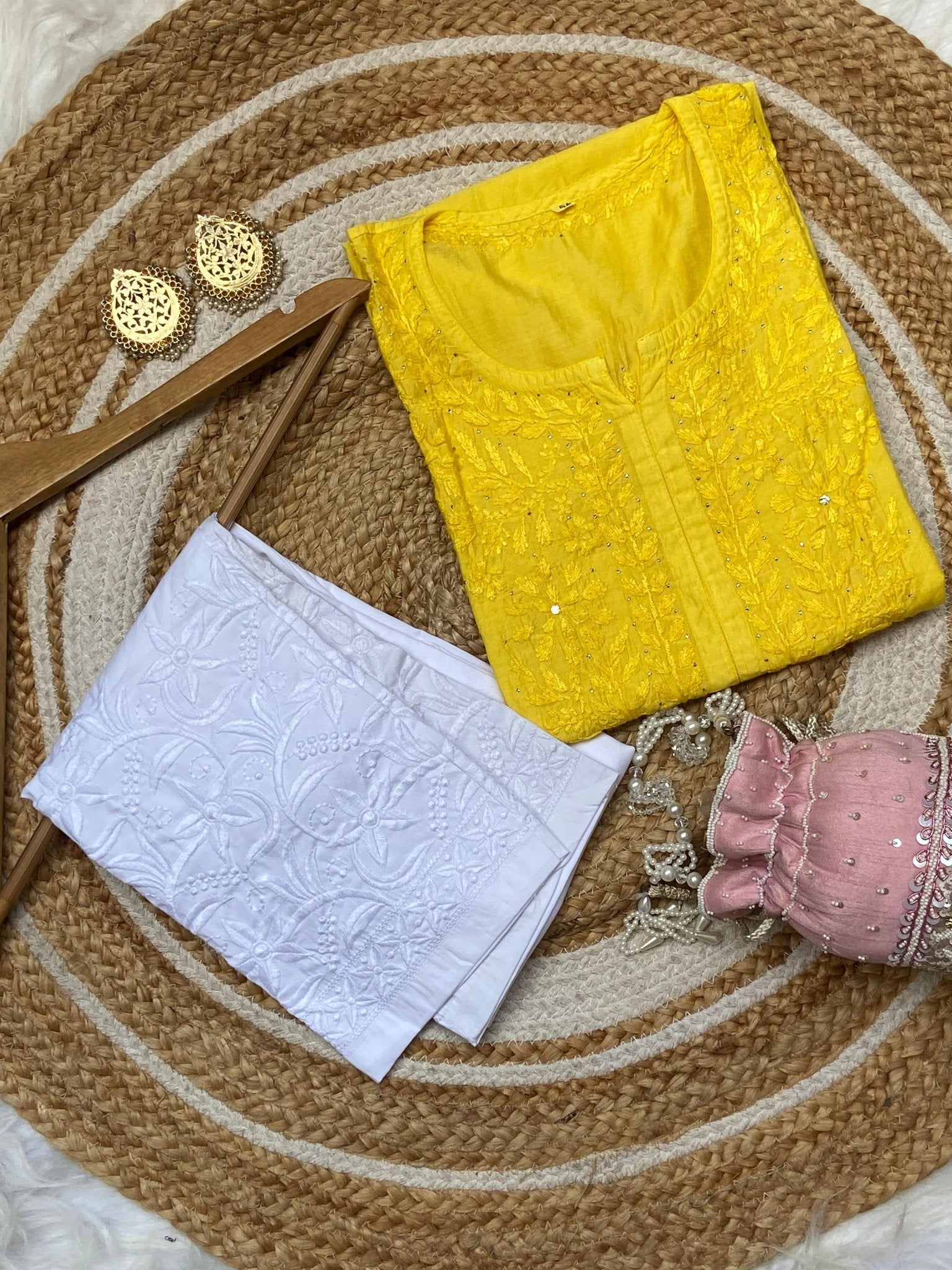 Exclusive Light weight Butter soft dyed Chanderi kurti - chikankariofficial