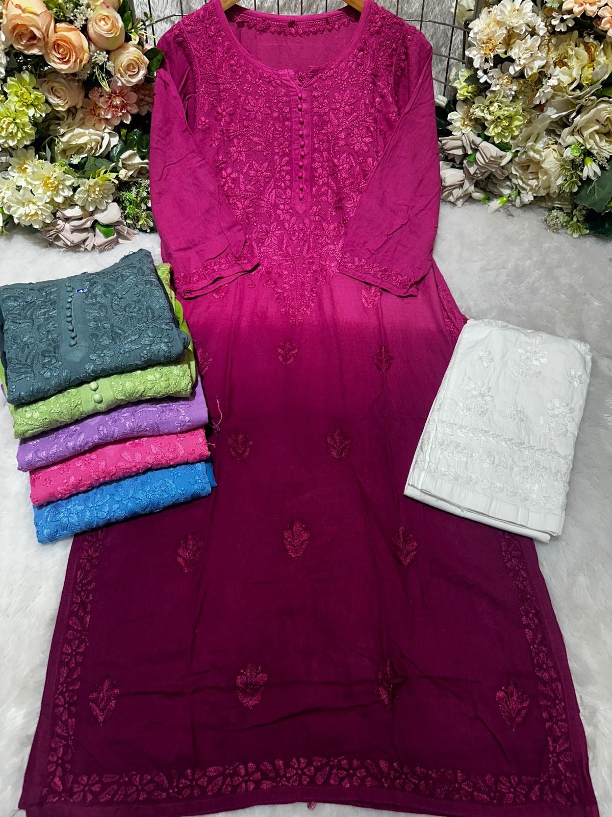 Fancy Rayon Gala Buti - chikankariofficial
