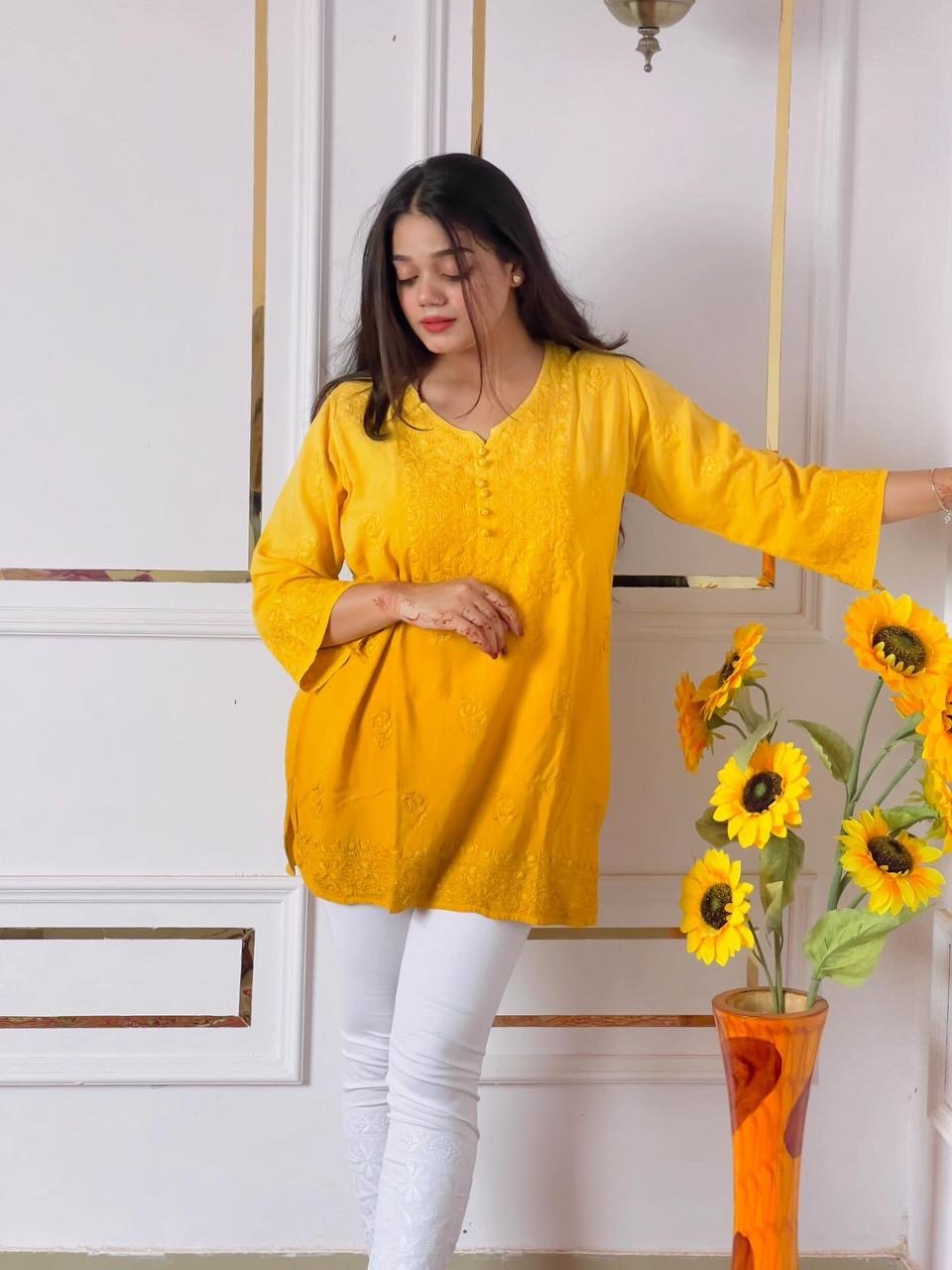 Fancy Rayon Short Top - chikankariofficial