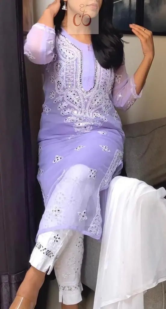 Gala buti Mirror Kurtis with inner - chikankariofficial